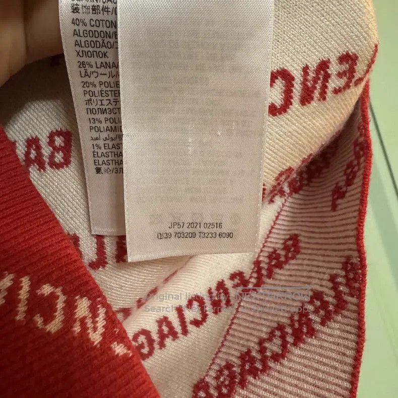 Balenciaga Balenciaga Red Full Print Logo Knit Sweater Size US XS / EU 42 / 0 - 5 Thumbnail