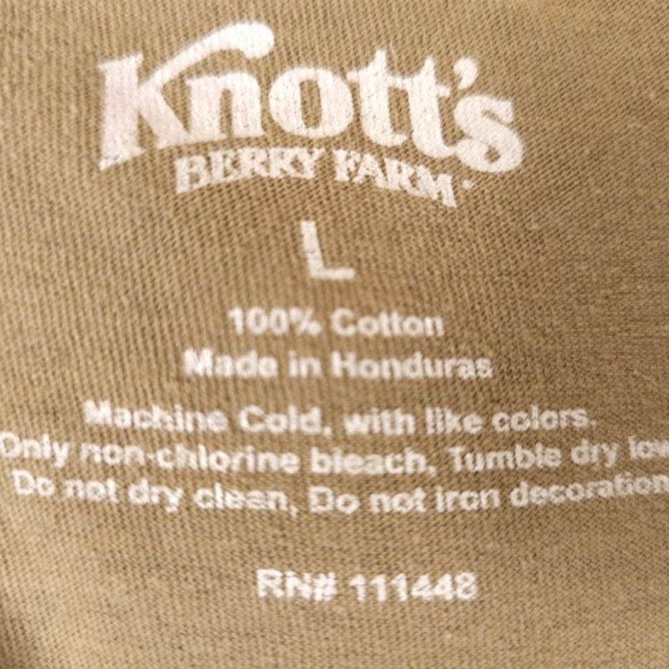 Vintage Knotts Berry Farm T Shirt Mens Large Brown Timber Mountain Log Ride Crew Neck Cotton Short Sleeve Size US L / EU 52-54 / 3 - 6 Thumbnail