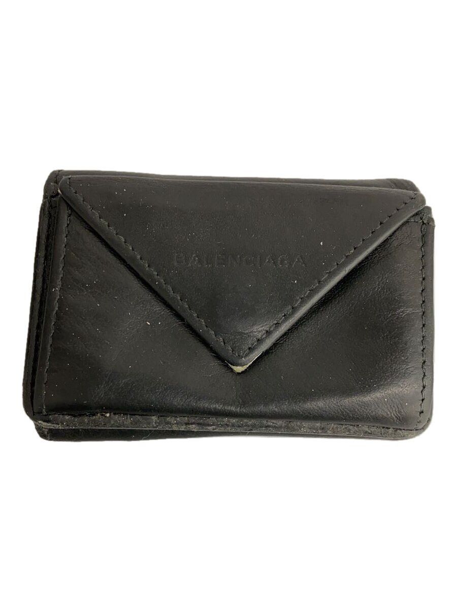Balenciaga Balenciaga Sheep Leather Tri-Fold Wallet Black Size ONE SIZE - 1 Thumbnail