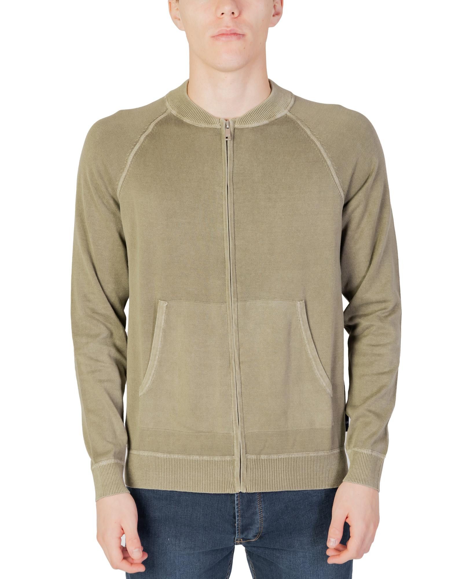 image of Liu Jo Long Sleeve Round Neck Cotton Knitwear in Green, Men's (Size Medium)