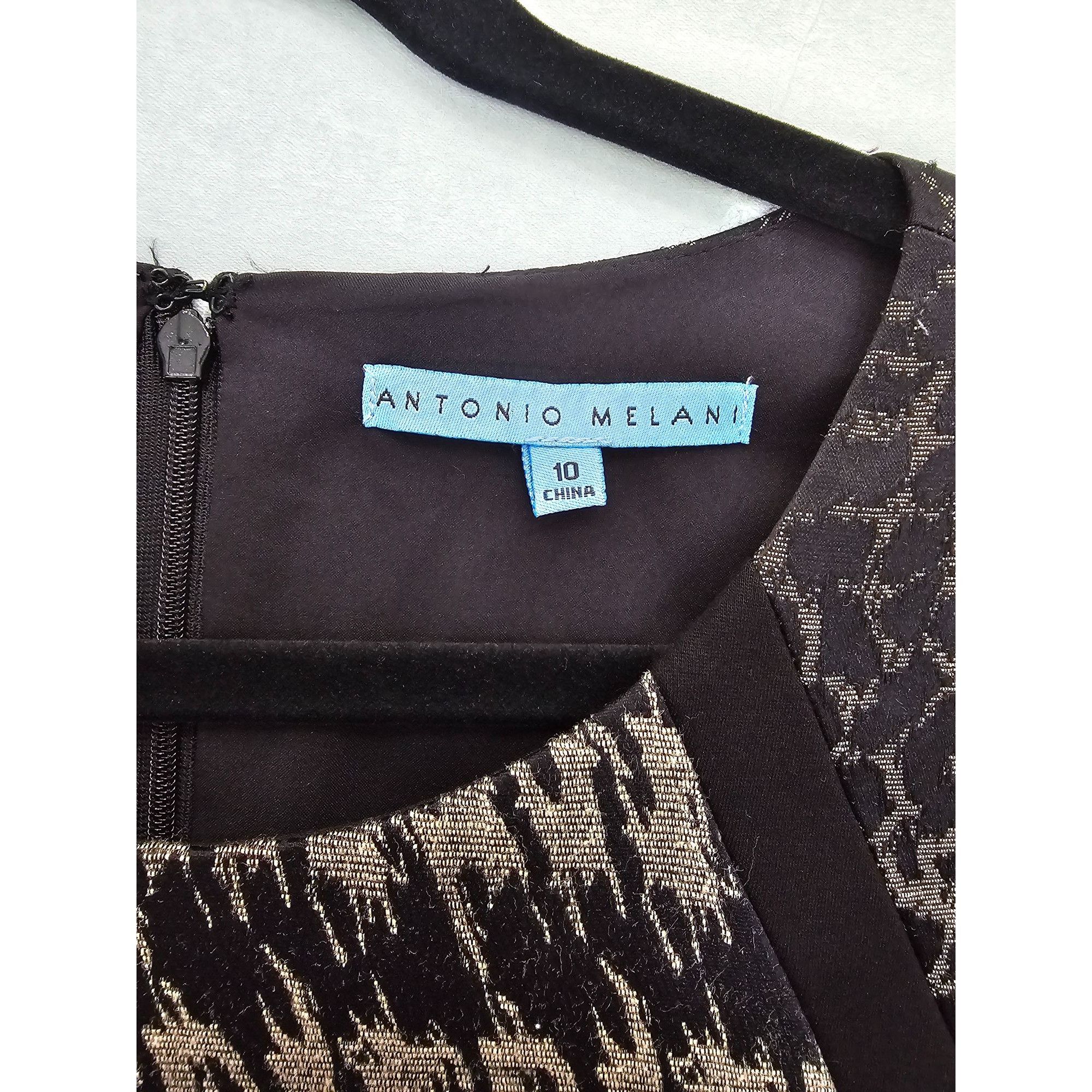 Other Antonio Melani Women's Houndstooth & Leopard Print Dress Bla Size L / US 10 / IT 46 - 3 Thumbnail