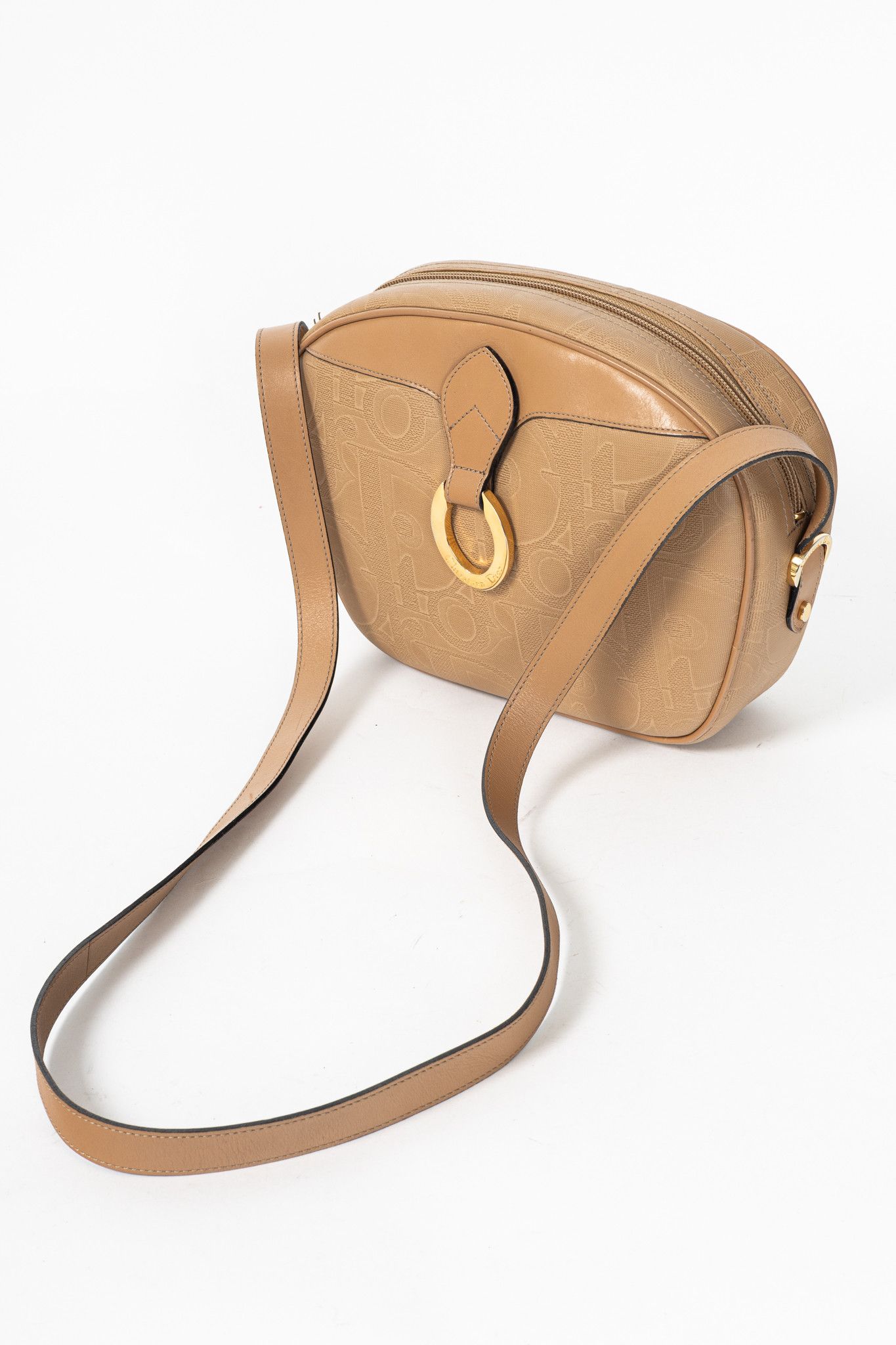 Dior Christian Dior Camel Trotter Leather-Trim Shoulder Bag Size ONE SIZE - 6 Thumbnail