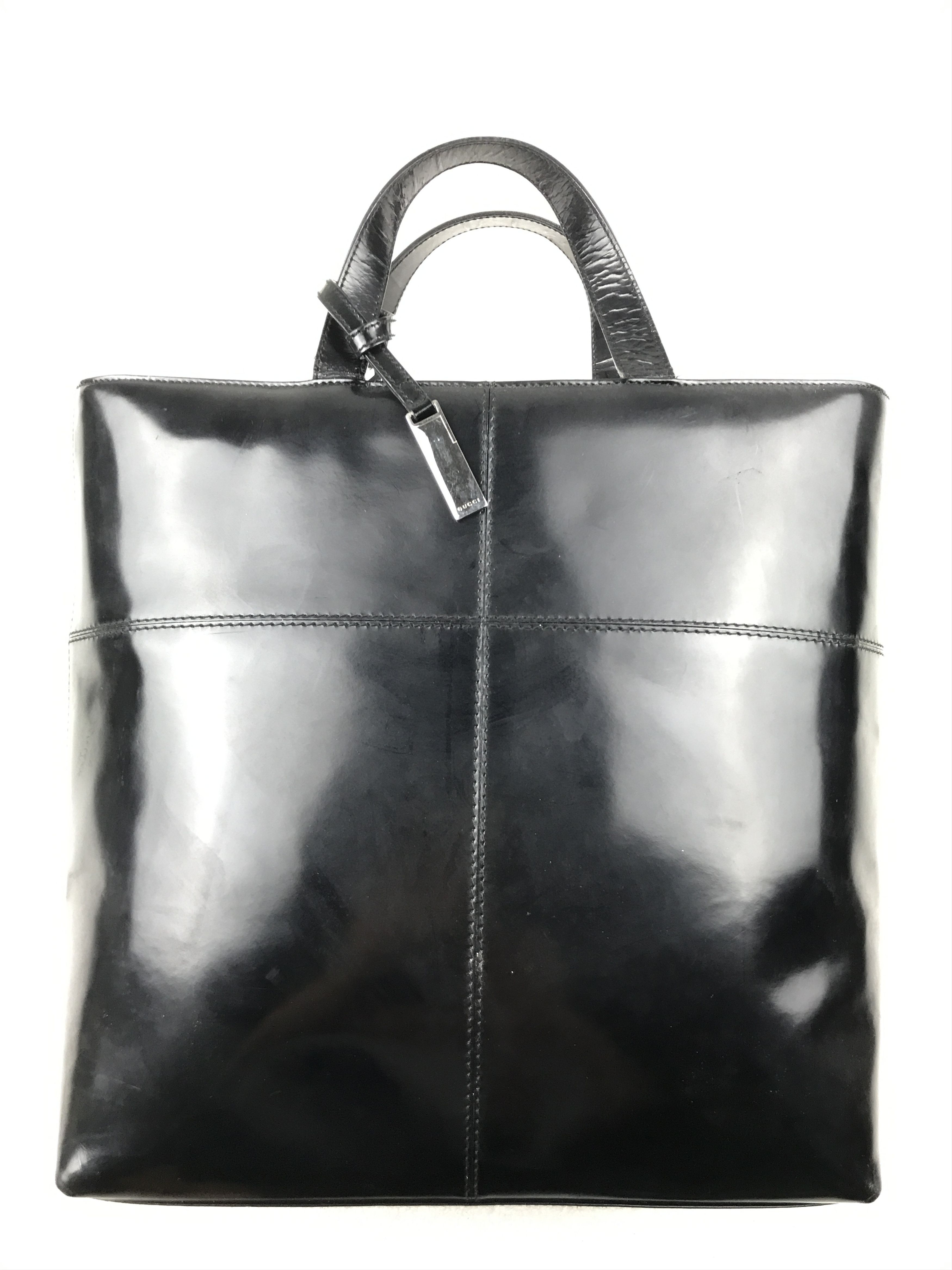 Gucci × Vintage Vintage Gucci Black Patent Leather Handbag With Strap Size ONE SIZE - 1 Thumbnail
