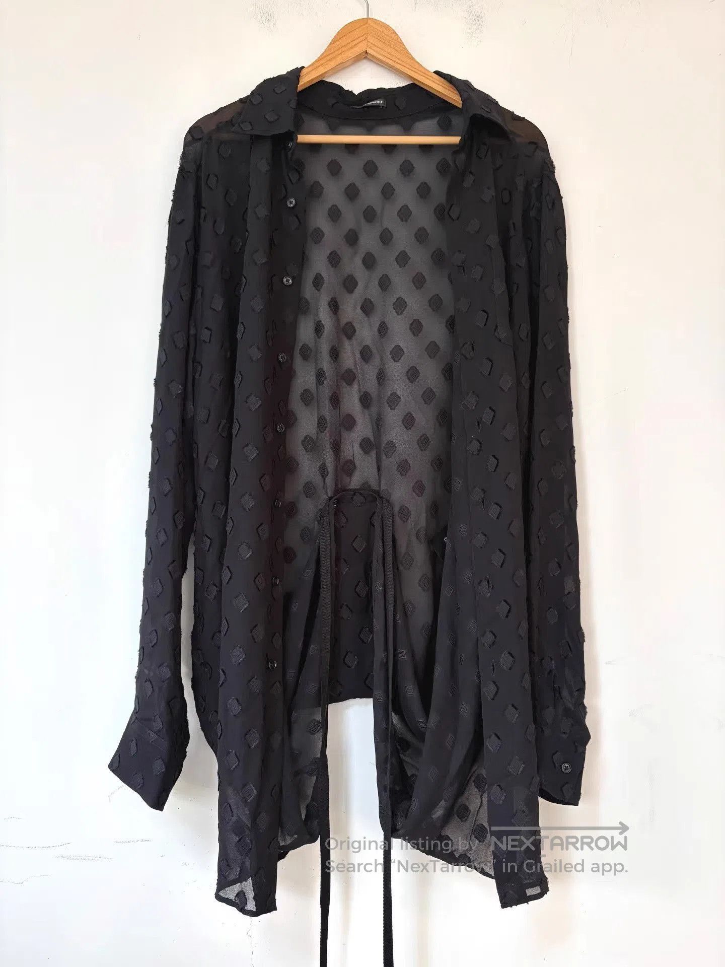Ann Demeulemeester Black Diamond Pattern Long Sleeve Button. Size US M / EU 48-50 / 2 - 4 Thumbnail