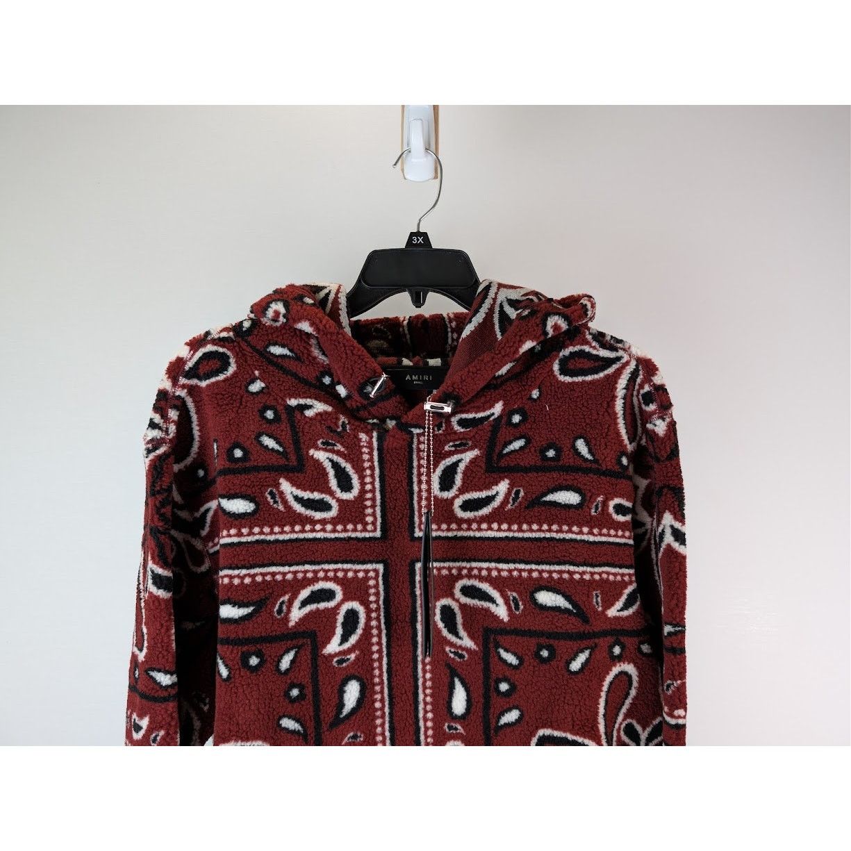 Amiri o1rshd1 Printed Bandana Fleece Hoodie in Red/Black Size US S / EU 44-46 / 1 - 3 Thumbnail