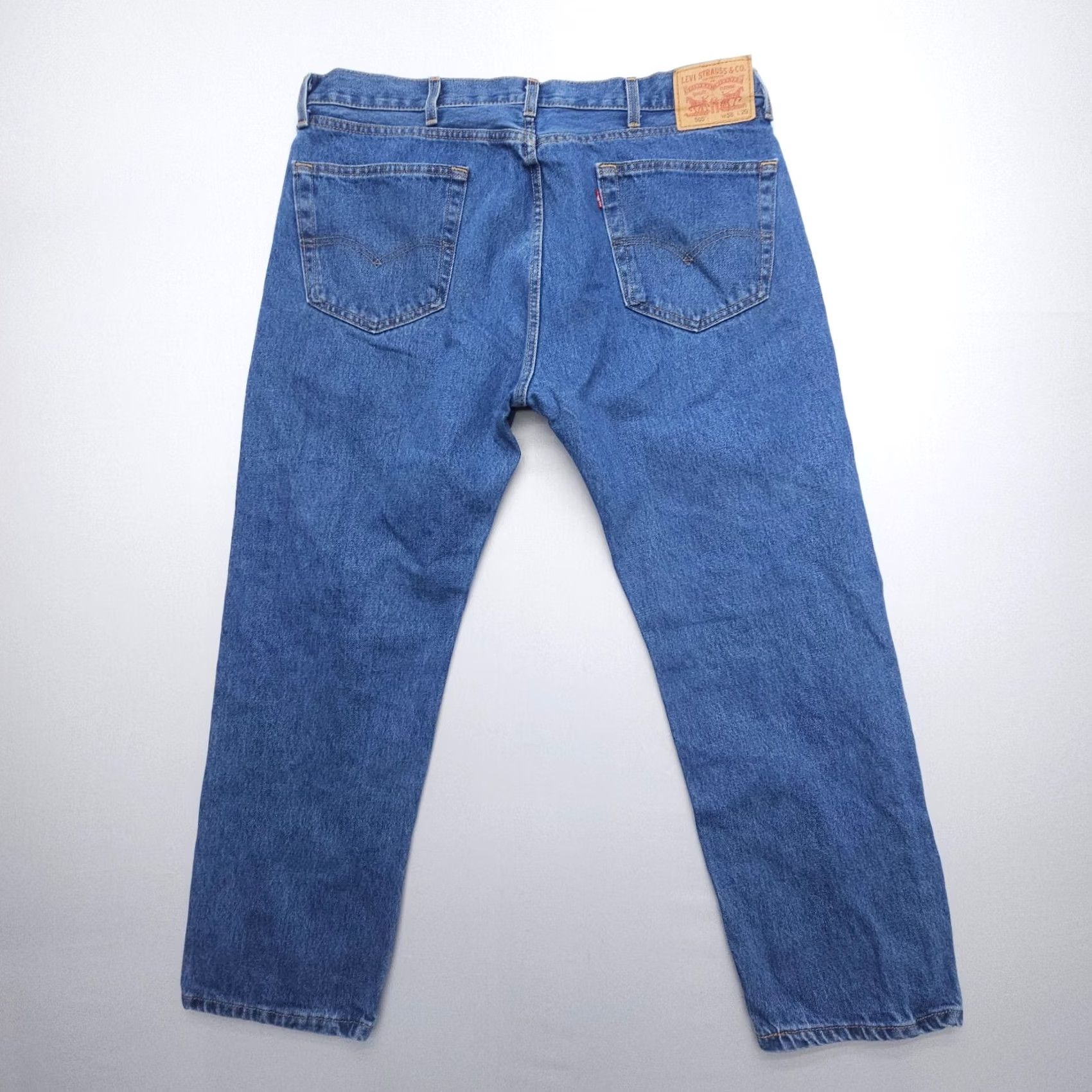 Levi's Levi's 505 Jeans Regular Fit Mens 38 x 29 Blue Denim Cotton 5-Pocket Straight Jeans Size US 38 / EU 54 - 2 Thumbnail