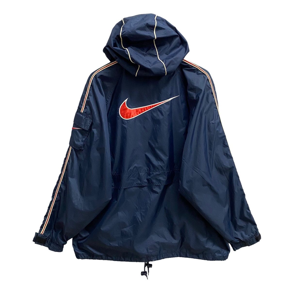 image of Nike Center Embroidery Logo Windbreaker Hoodie Large in Navy, Men's