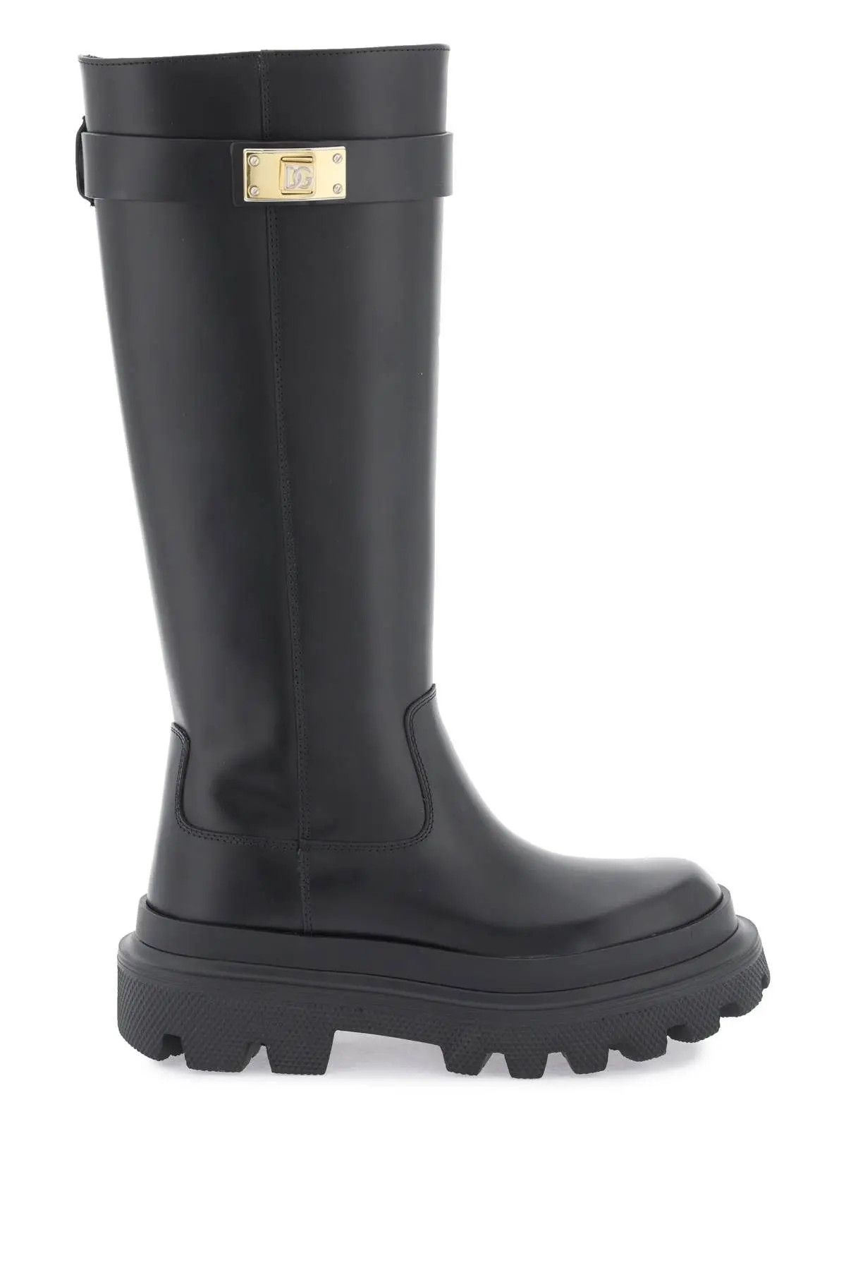 image of Dolce Gabbana O1S22I1N1223 Leather Boots In Black, Women's (Size 10)