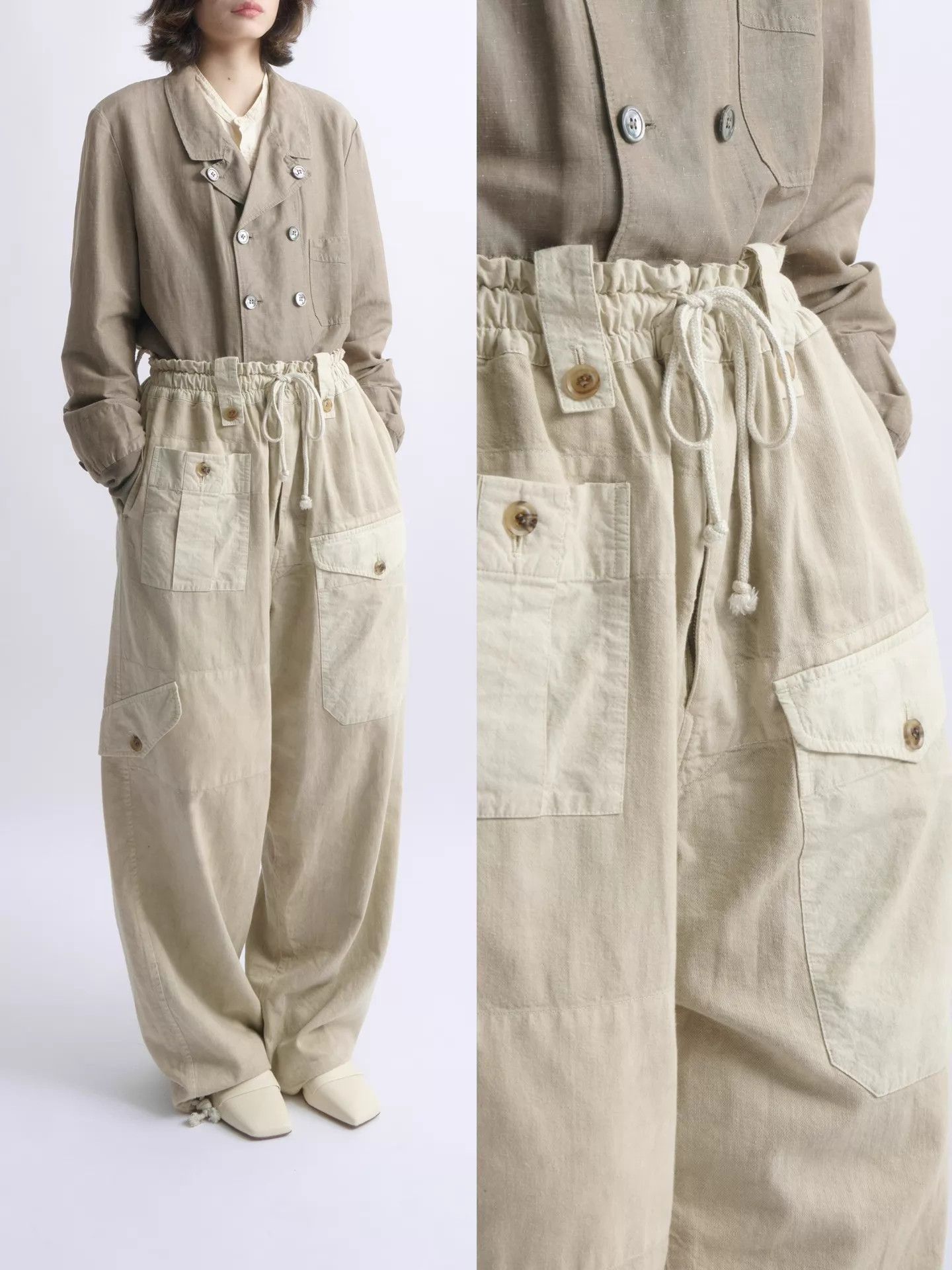 NOMA t.d Nomat Plant Dyed Khaki Military SAS Utility Pants Size US 34 / EU 50 - 6 Thumbnail