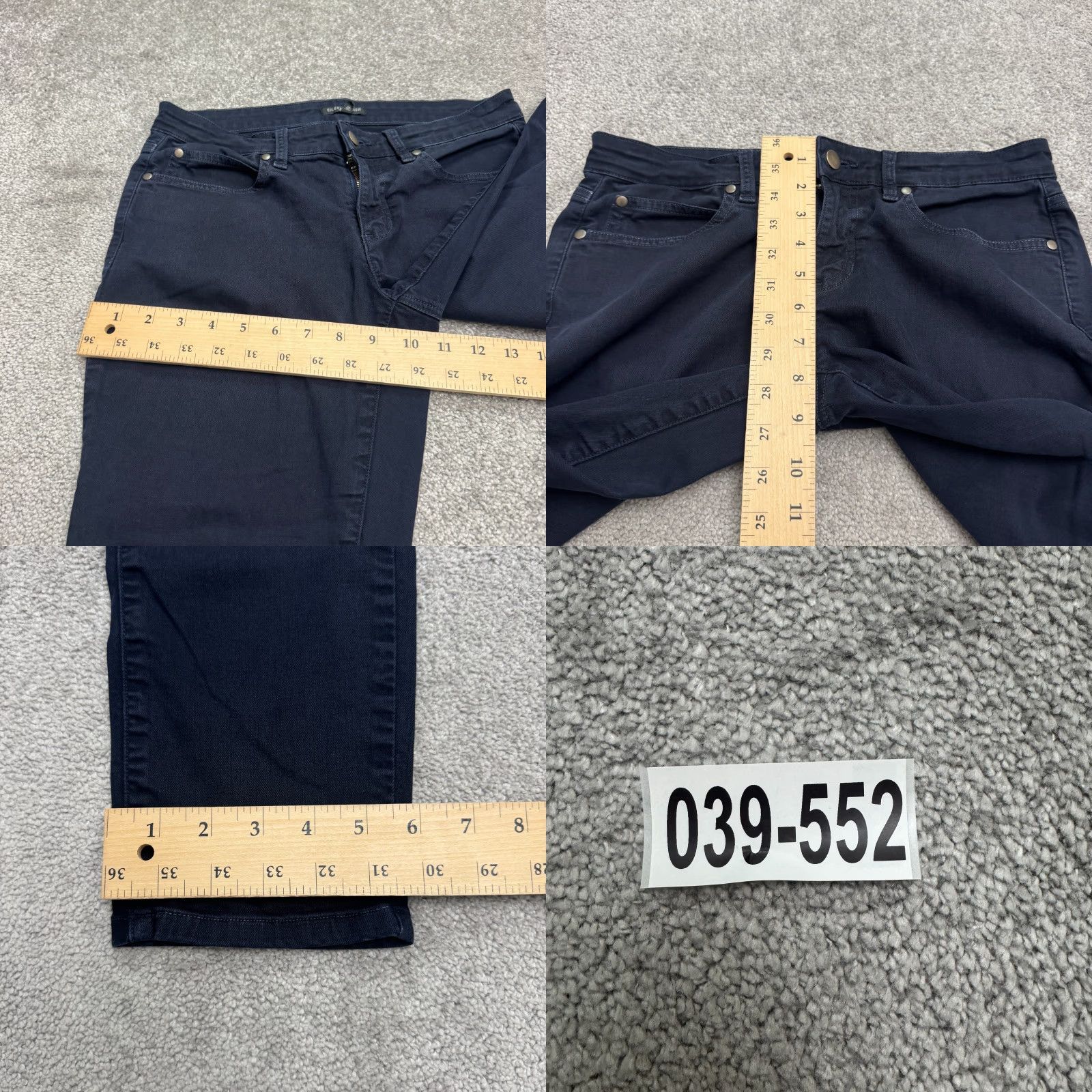 Eileen Fisher Eileen Fisher Womens Organic Coton Low Rise Slim Fit Chino Pants 6P Navy Blue Size 28" / US 6 / IT 42 - 9 Thumbnail