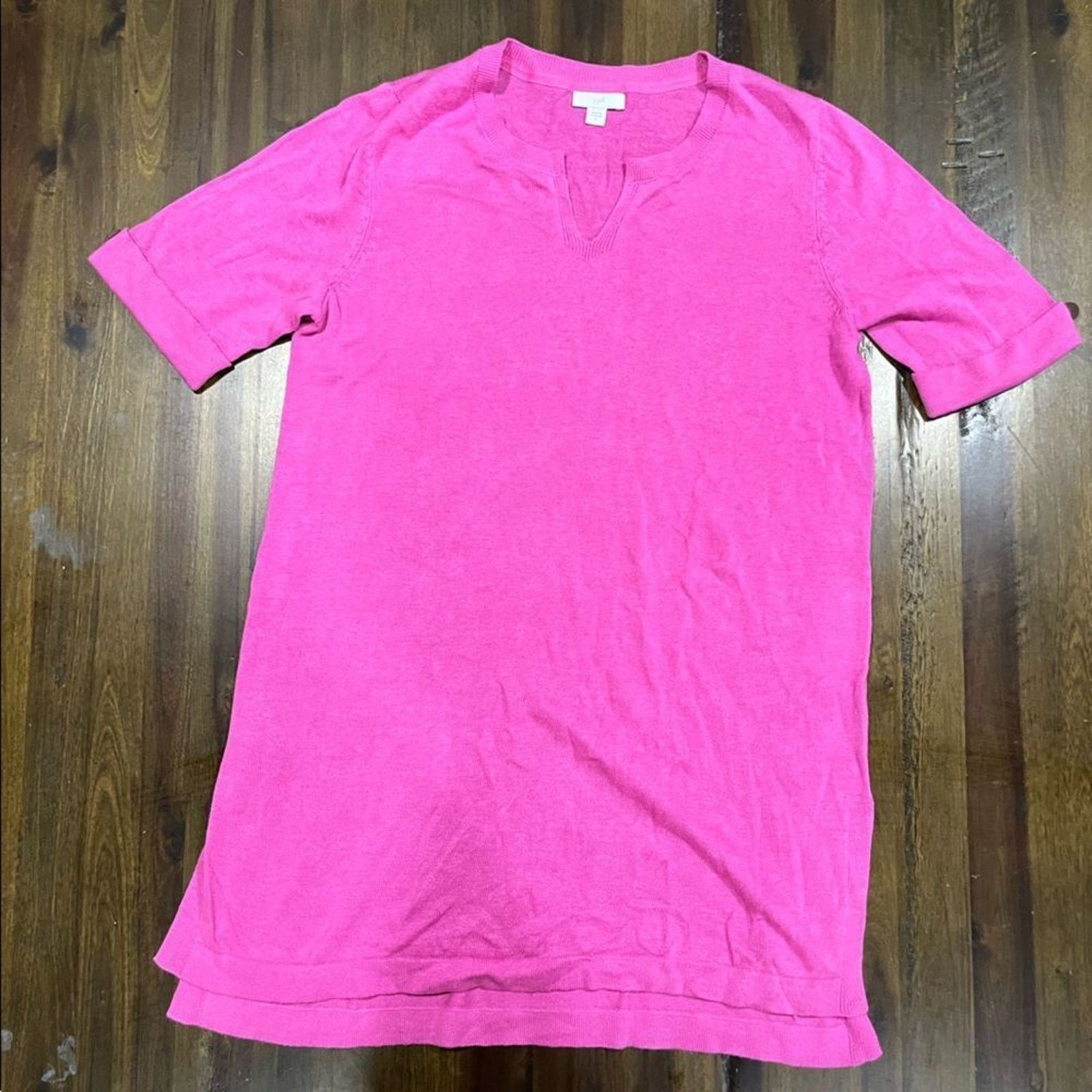 Vintage J Jill Hot Pink Short Sleeve Sweater Size S Size S / US 4 / IT 40 - 1 Thumbnail