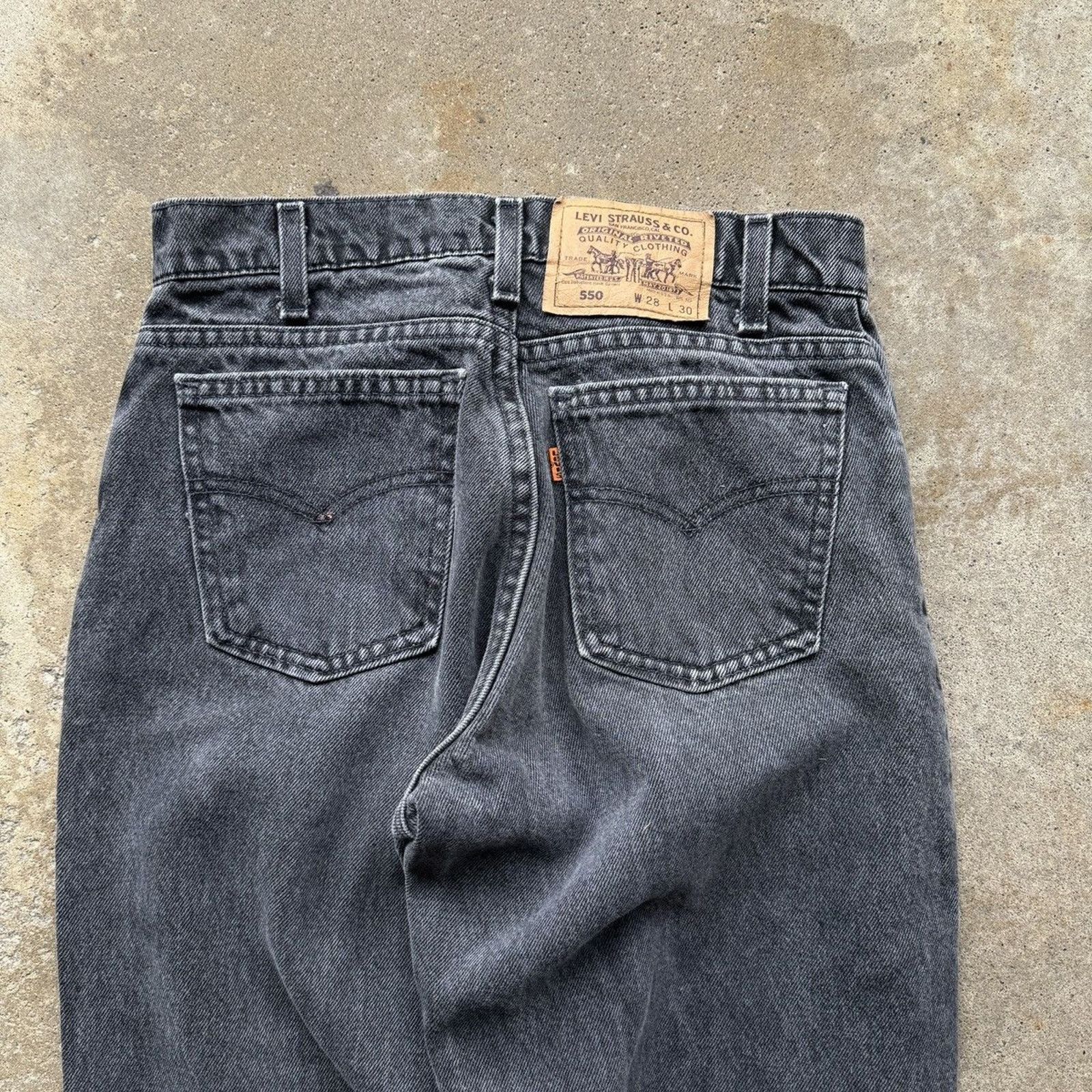 Levi's Vintage 90s Levi's 550 Orange Tab Faded Black Jeans USA Size US 27 - 4 Thumbnail
