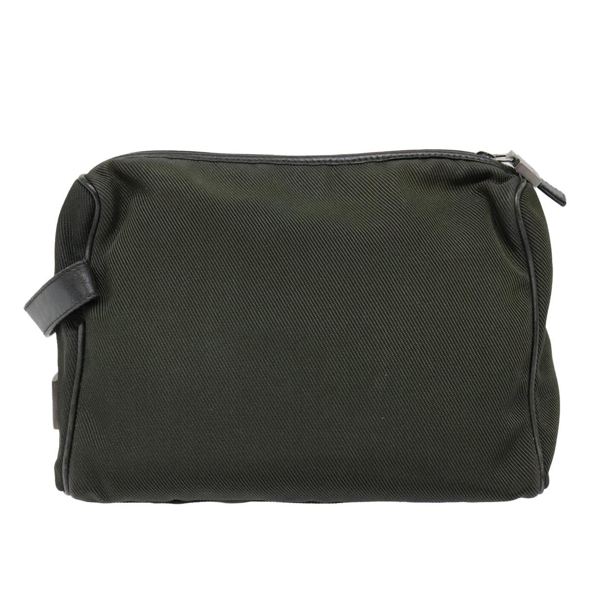 Salvatore Ferragamo Salvatore Ferragamo Clutch Bag Canvas Khaki Silver Size ONE SIZE - 3 Thumbnail