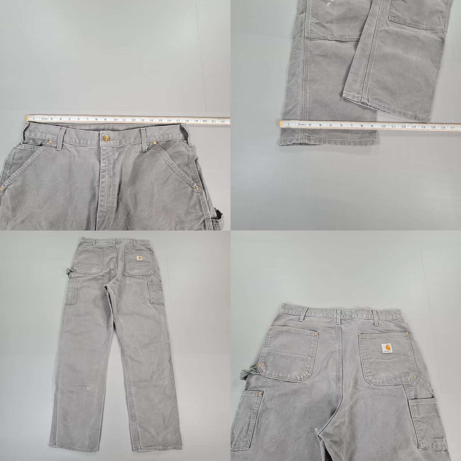 Carhartt VINTAGE Carhartt Mens Trousers Grey W36 L36 Double Knee Made In USA Carpenter Workwear Pants UK/US Sizes Not Specified Size US 36 / EU 52 - 8 Thumbnail