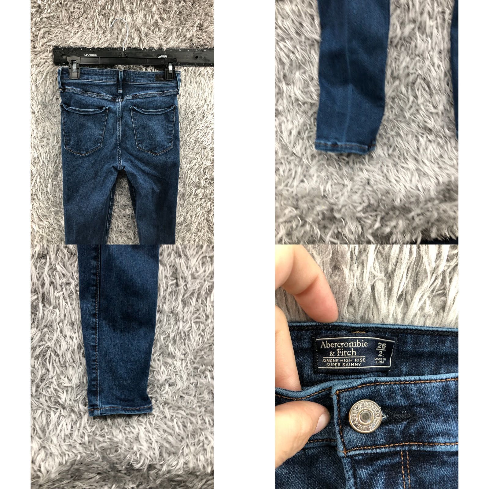 Abercrombie & Fitch Abercrombie & Fitch Simone High Rise Super Skinny Jeans Size 2 Long Womens Blue Size 26" / US 2 / IT 38 - 8 Thumbnail