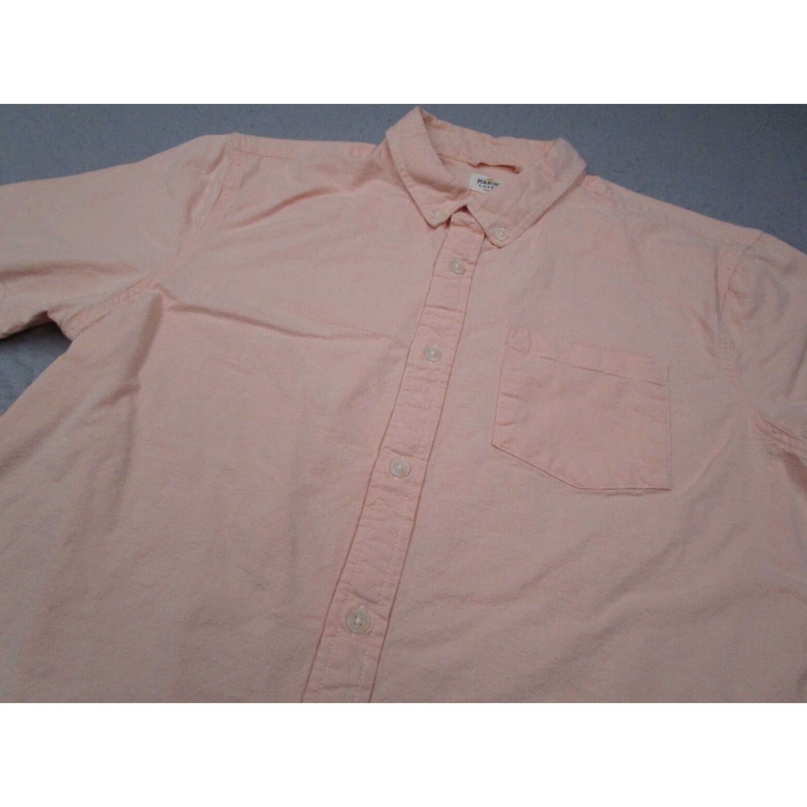 Marine Layer Marine Layer Mens Short Sleeve Button Up Shirt Pink Cotton Blend M Size US M / EU 48-50 / 2 - 2 Thumbnail