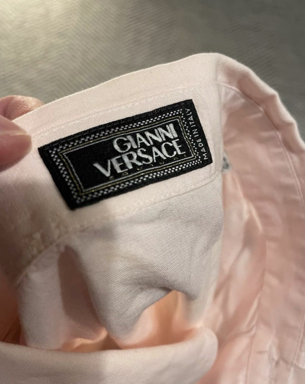 Versace Versace Light Pink Long Sleeve Shirt K24 Size US L / EU 52-54 / 3 - 6 Thumbnail