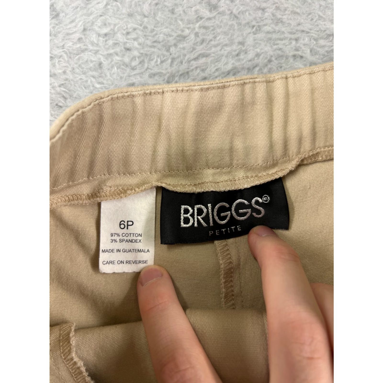 Vintage Briggs New York Pants Women 6P Beige Floral Embroidered Capri Cotton Stretch Zip Size 28" / US 6 / IT 42 - 3 Thumbnail