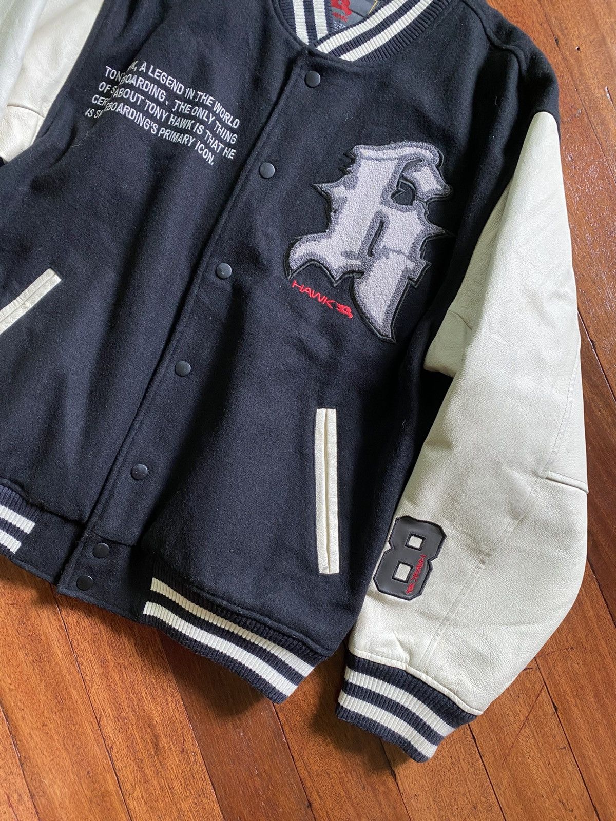 Tony Hawk 90s Tony Hawk- Embroidered Letterman Varsity Jacket Size US L / EU 52-54 / 3 - 4 Thumbnail