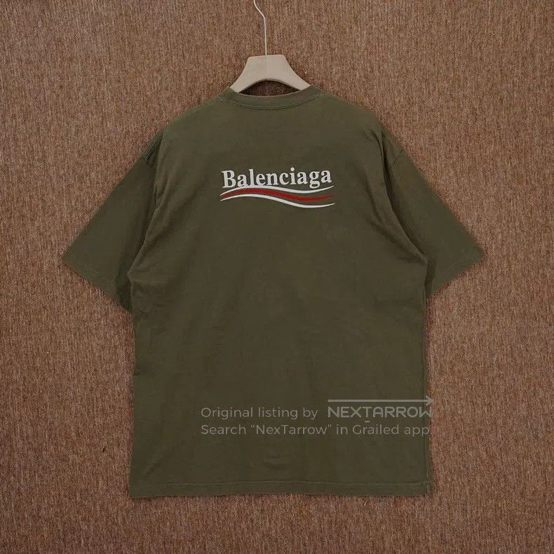 Balenciaga Balenciaga Washed Green Coke Embroidered Short Sleeve Size US L / EU 52-54 / 3 - 2 Thumbnail