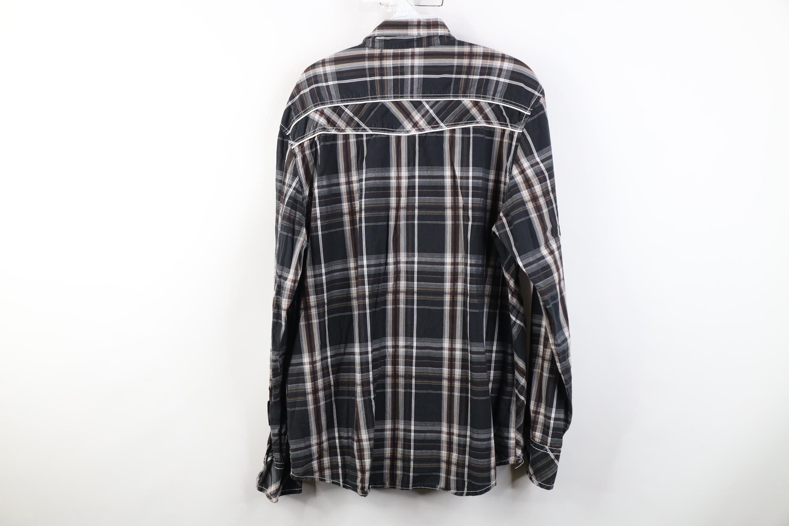 Vintage Buckle BKE Athletic Stitch Snap Button Collared Shirt Plaid Size US L / EU 52-54 / 3 - 11 Thumbnail
