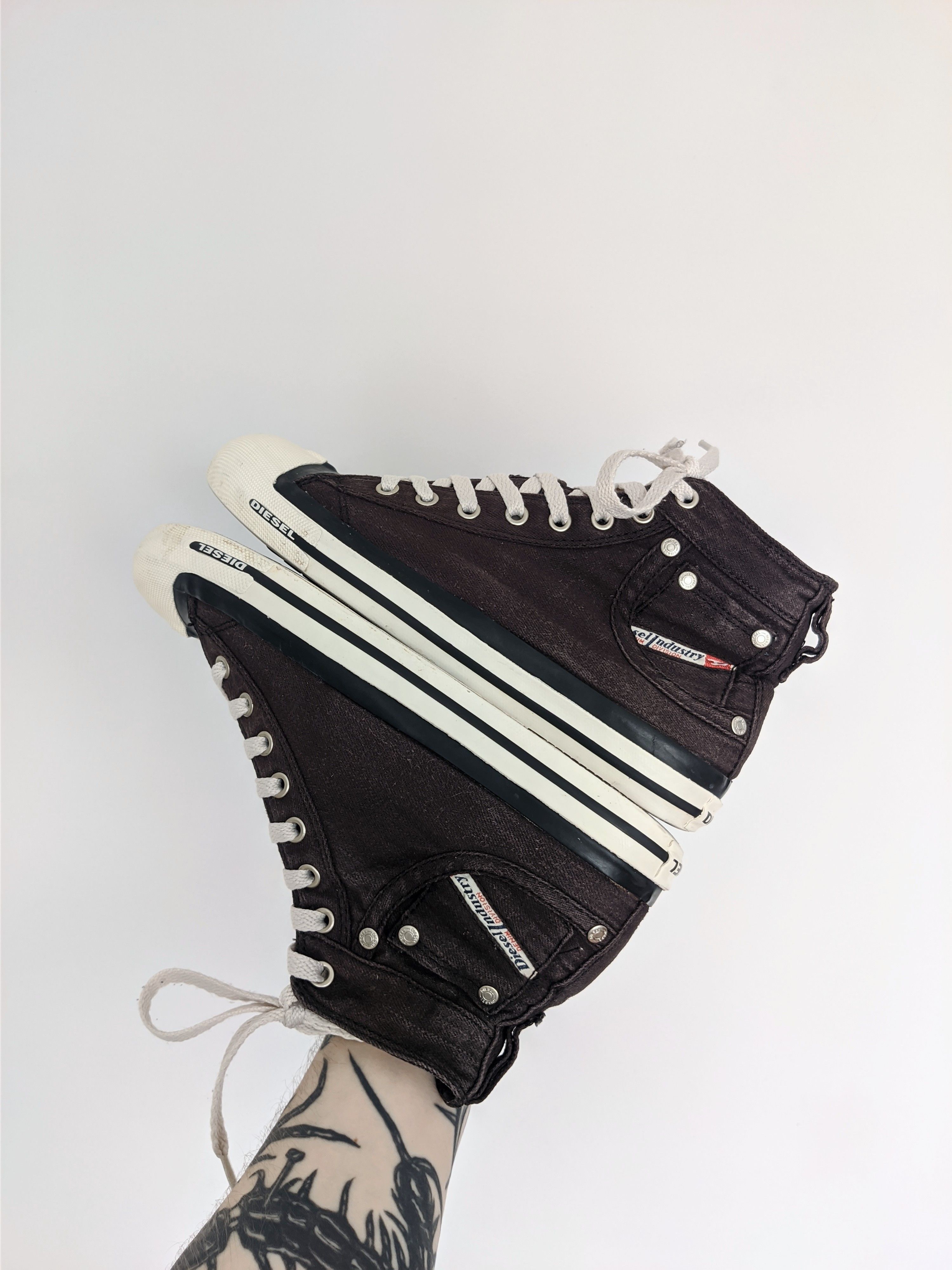 Diesel × Vintage Vintage diesel hi top sneakers avant garde cotton Size US 9 / IT 39 - 4 Thumbnail