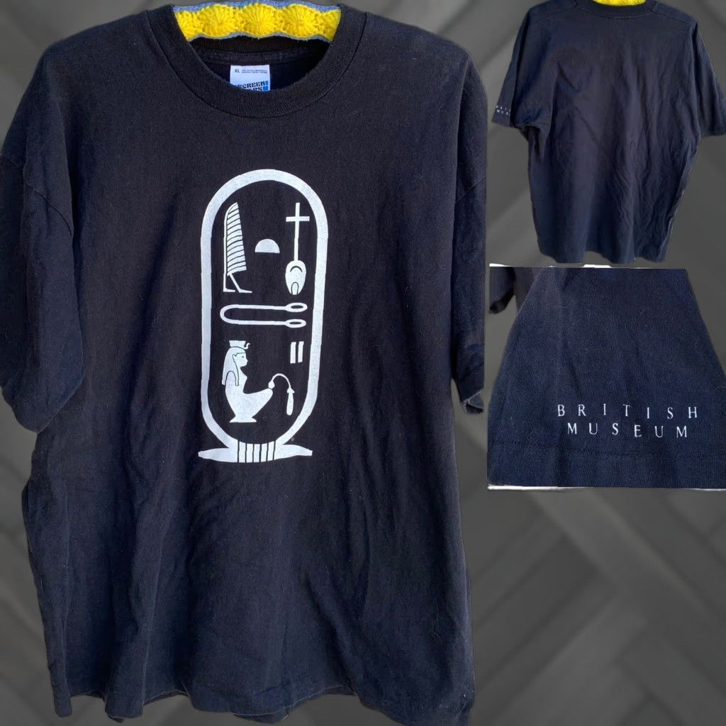 Vintage VINTAGE Screen Stars T-Shirt British Museum XL Short Sleeve Men Black 100% Cotton Graphic Tee Size US XL / EU 56 / 4 - 1 Thumbnail