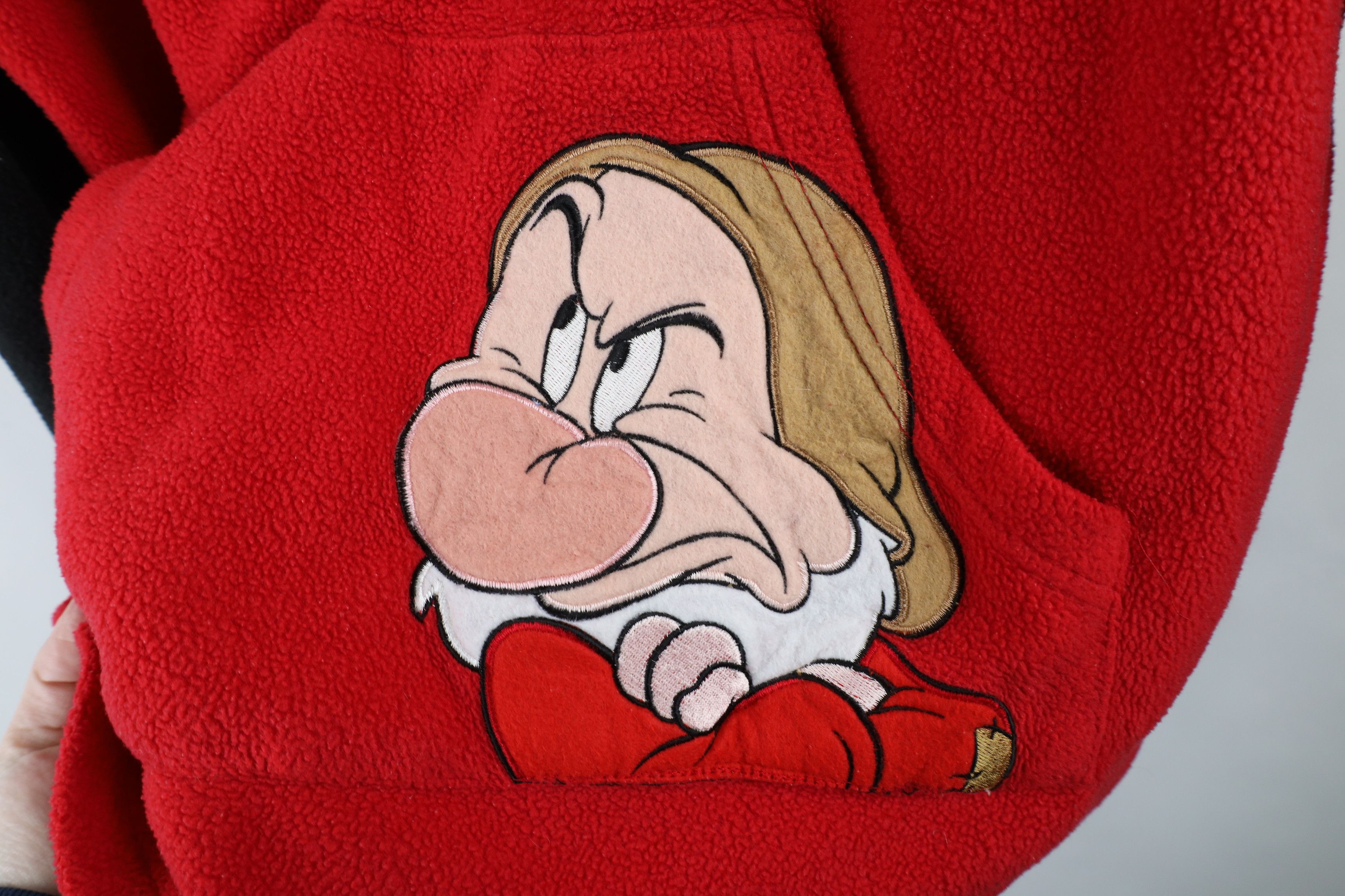 Disney × Vintage Vintage 90s Y2K Disney Grumpy Dwarf Fleece Hoodie Sweatshirt Size XL / US 12-14 / IT 48-50 - 7 Thumbnail