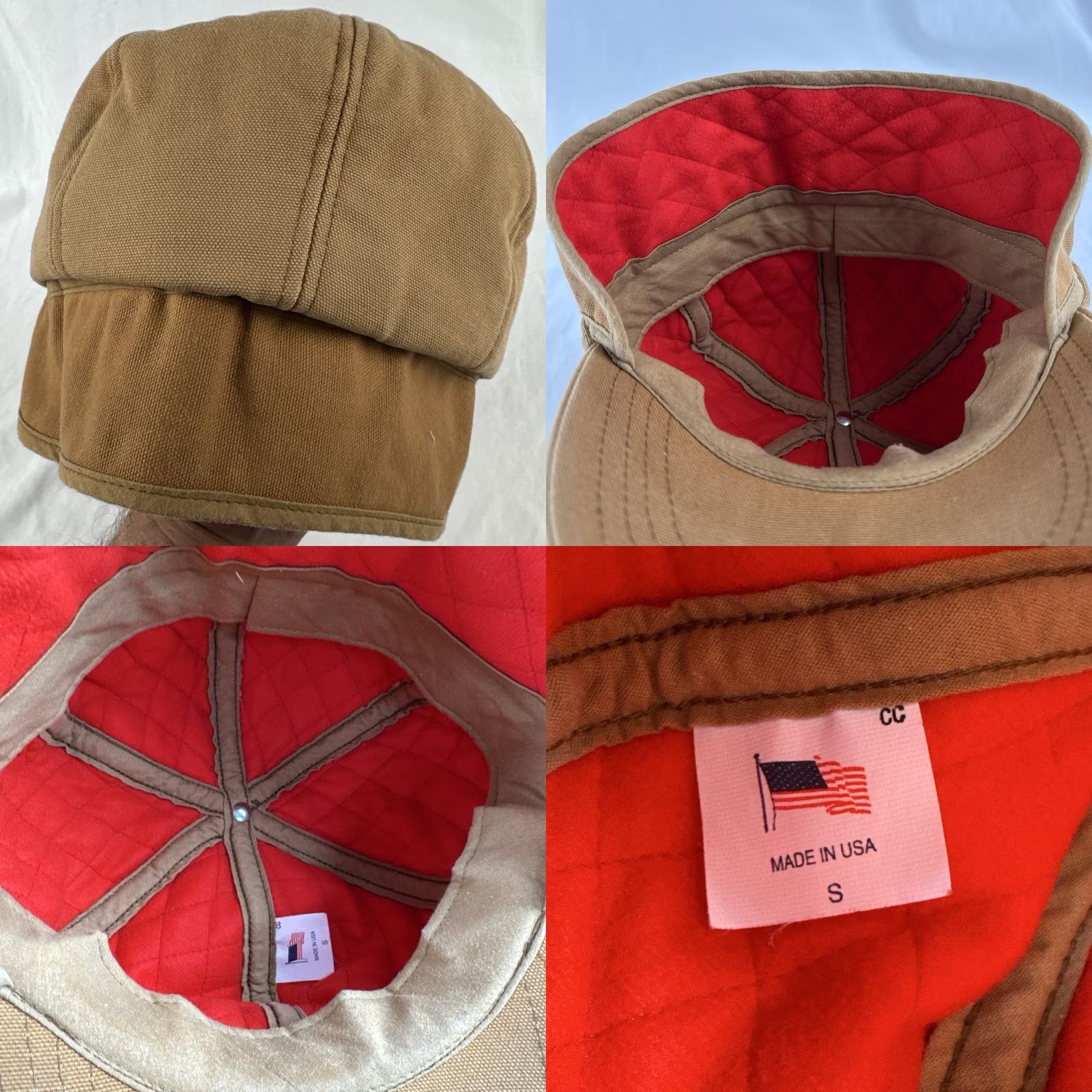 Carhartt VINTAGE Carhartt Duck Canvas Insulated Flap Hat USA Made Workwear 80s S Mens Brown Size ONE SIZE - 9 Thumbnail