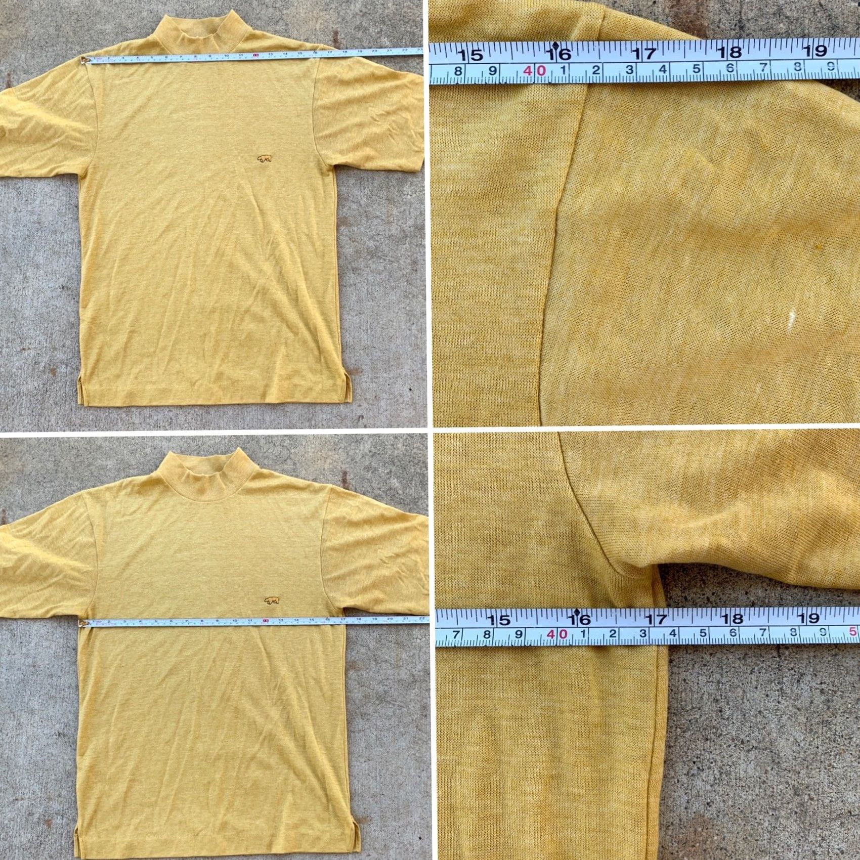 Vintage VINTAGE WPL 5127 High Neck T-Shirt Polar Bear Logo M Men Gold Short Sleeve Rockabilly Polycotton Basic Tee Size US M / EU 48-50 / 2 - 7 Thumbnail