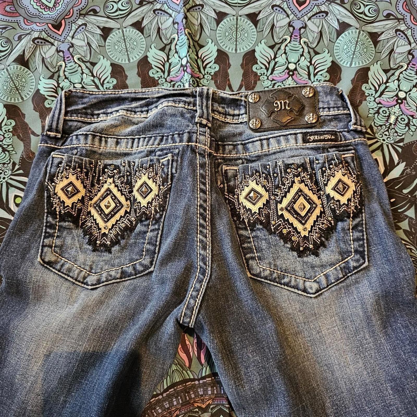 Designer Miss Me Women's Blue Jeans Size 29" - 7 Thumbnail