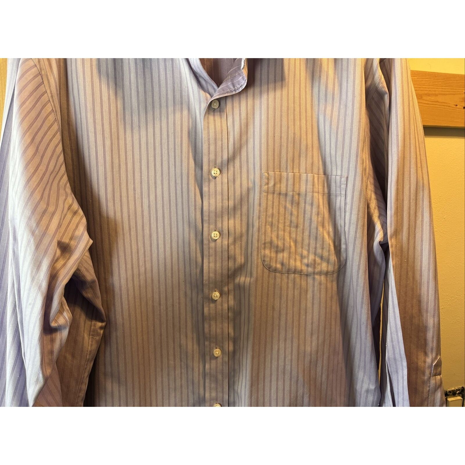 Hart Schaffner Marx Hart Schaffner Marx Men’s 17.5 34 Purple stripe cotton shirt Size US XXL / EU 58 / 5 - 10 Thumbnail