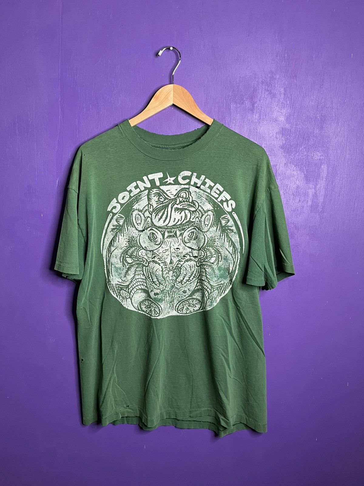image of Band Tees x Tour Tee Vintage 90's Joint Chiefs Fat & Busy Tour T-Shirt in Green, Men's (Size XL)