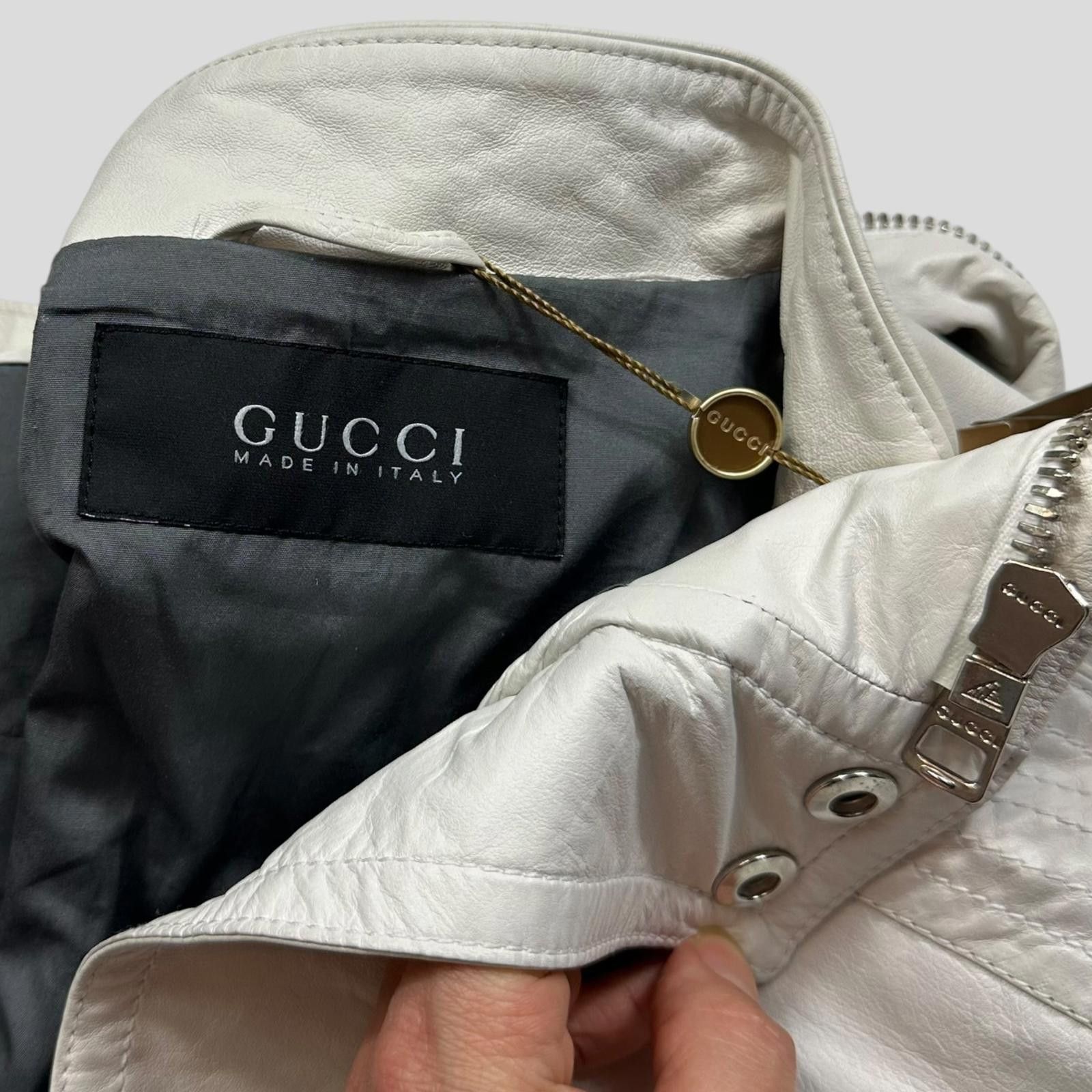 Gucci Gucci 2010 Nappa Leather Café Perforated Biker Jacket - M Size US M / EU 48-50 / 2 - 7 Thumbnail