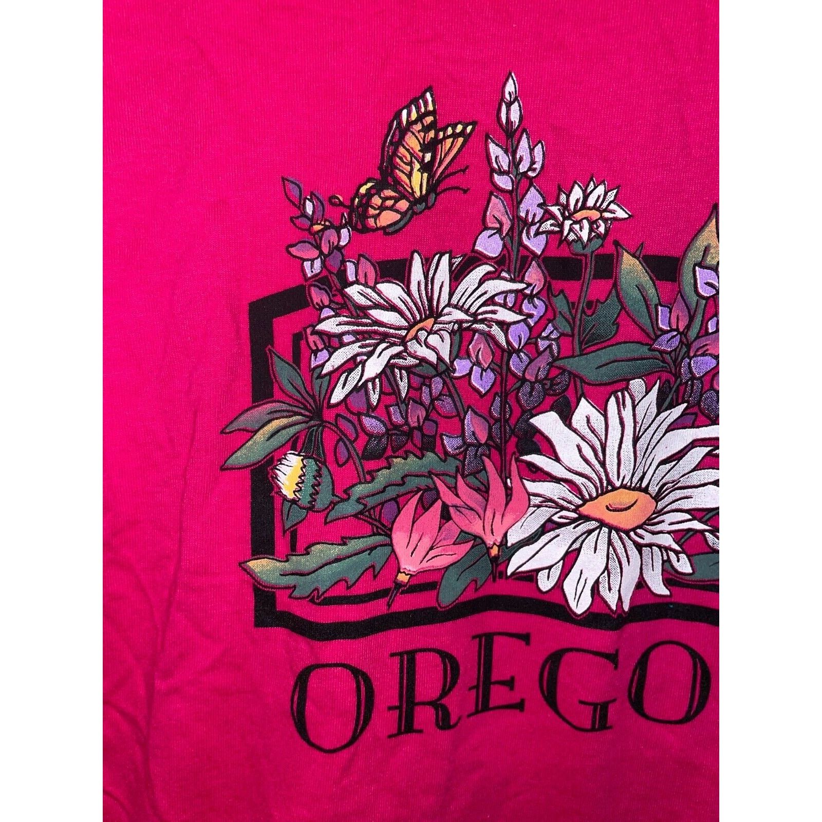 Jerzees Vintage Test Print Shirt Oregon South Dakota Pink Tee 90s M Size US M / EU 48-50 / 2 - 2 Thumbnail