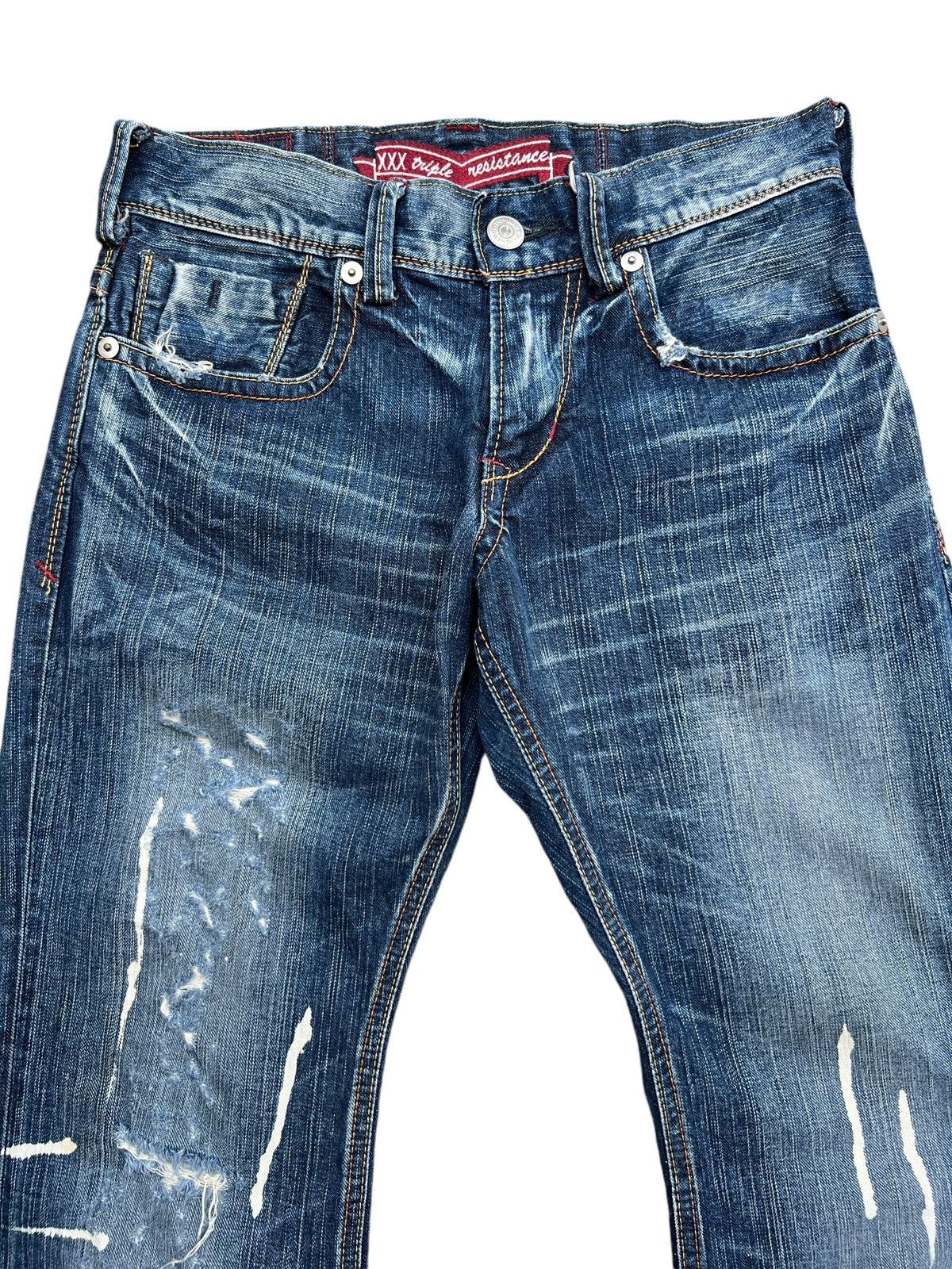 Japanese Brand Liberto Japan Paint Splatter Distressed Denim Jeans 30x27 Size 30" / US 8 / IT 44 - 4 Thumbnail