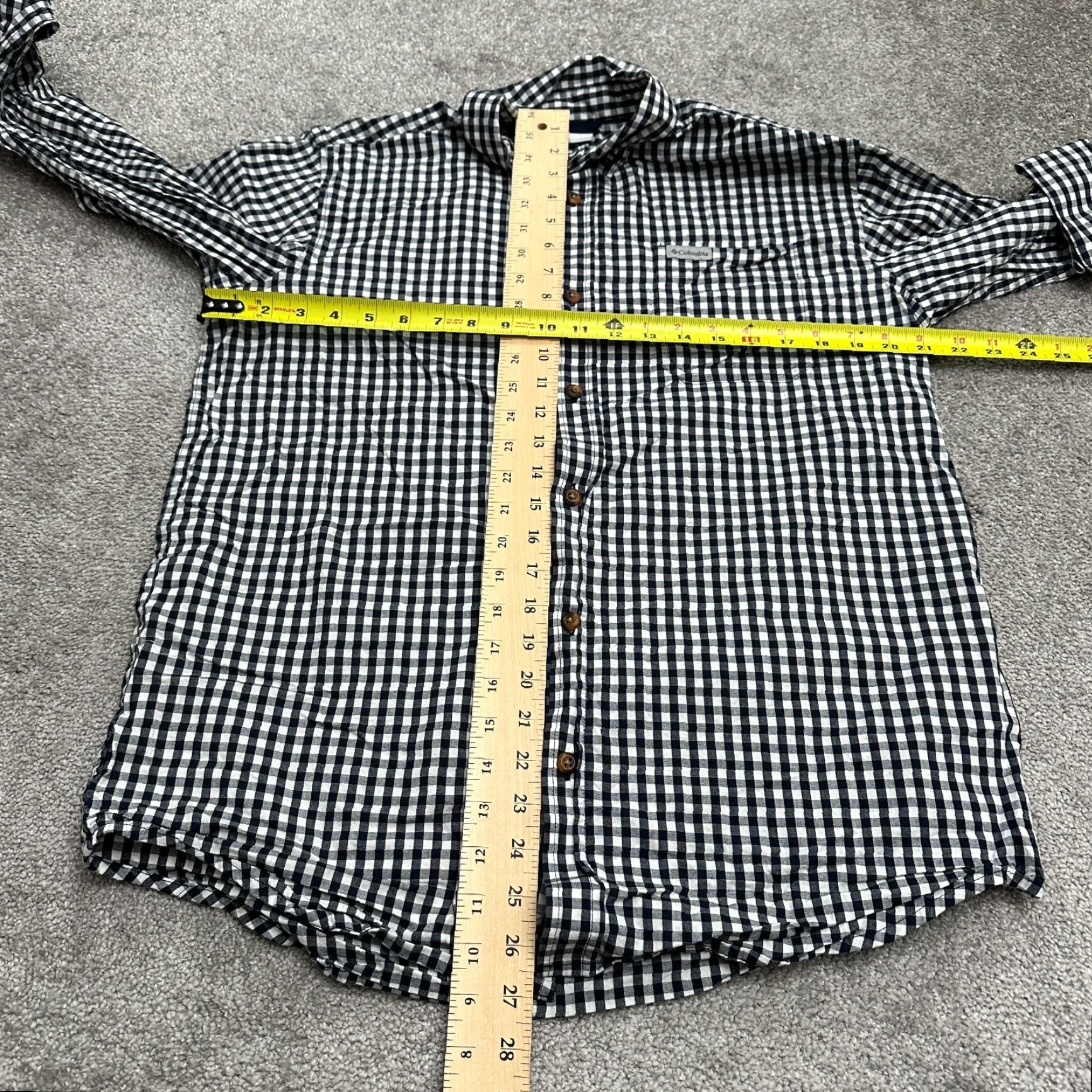 Vintage Columbia Button-Up Shirt Men Medium Blue White Check Cotton Spandex Casual All Seasons Mens Size US M / EU 48-50 / 2 - 7 Thumbnail