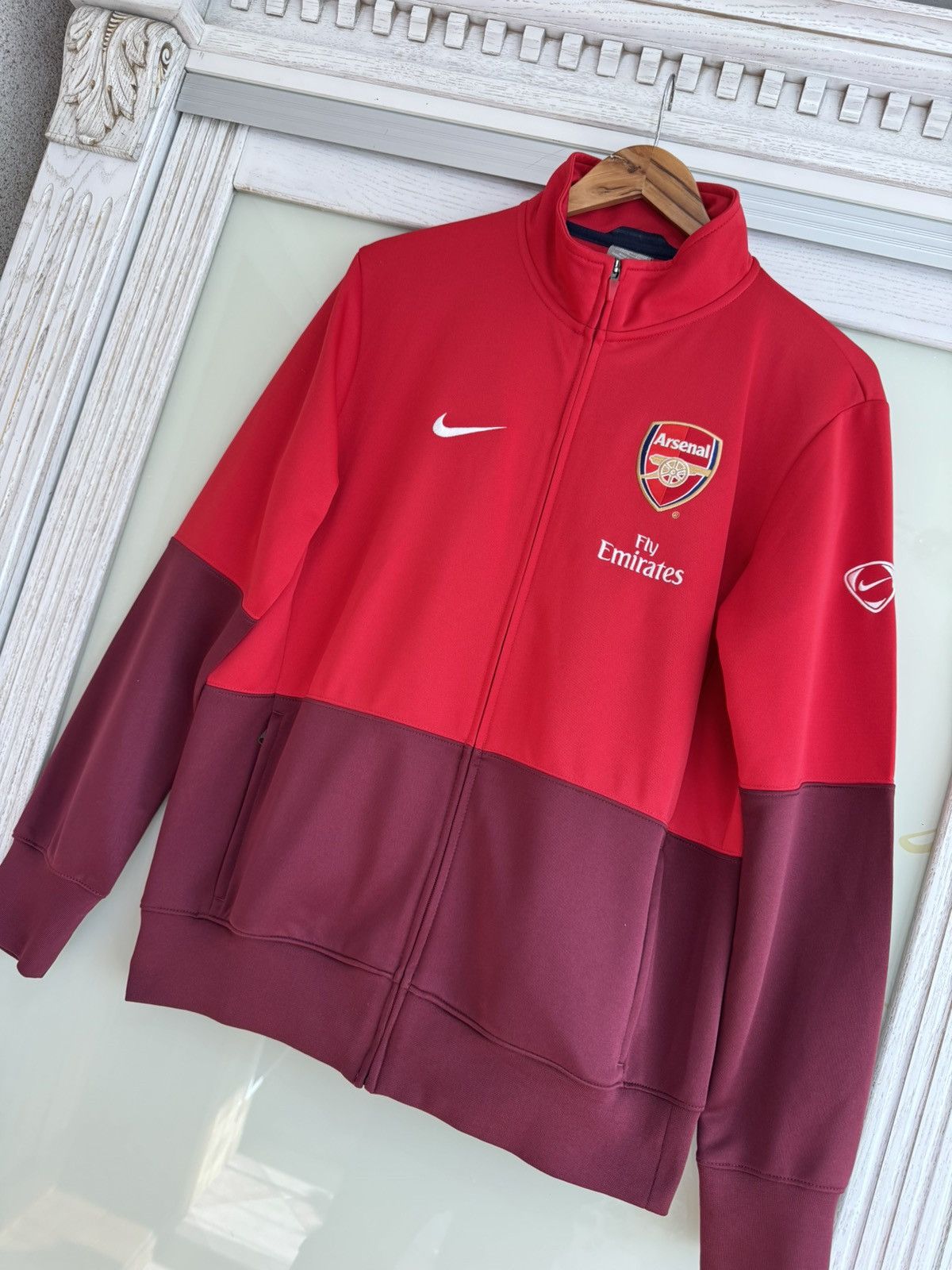 Nike × Vintage Vintage Arsenal 2009-2010 Soccer Track Jacket Football Jersey Size US L / EU 52-54 / 3 - 3 Thumbnail