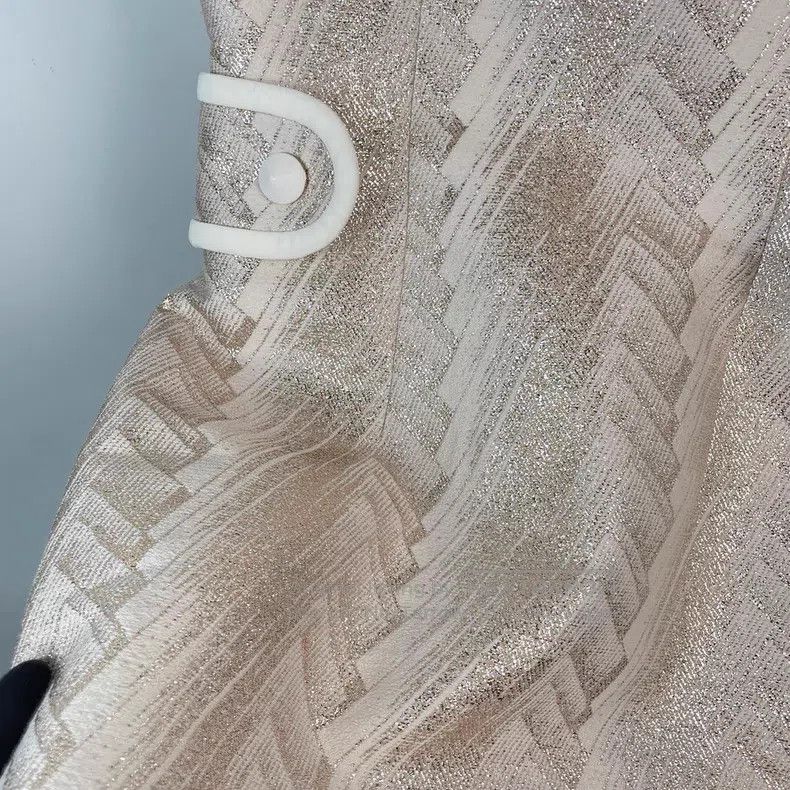 Louis Vuitton Louis Vuitton Gold silk embroidery in beige colour dress Size XS / US 0-2 / IT 36-38 - 4 Thumbnail