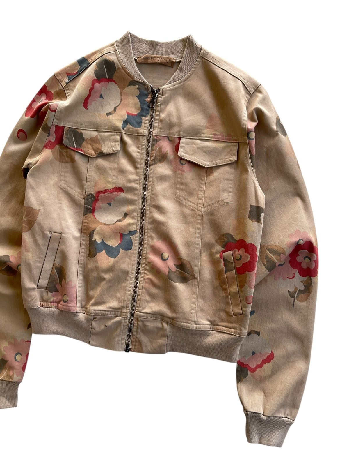 Vintage Italian Chocolat Floral Cropped Bomber Jacket Size S / US 4 / IT 40 - 5 Thumbnail