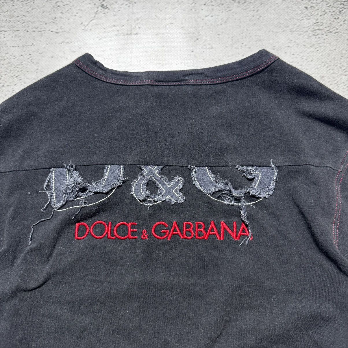 Dolce & Gabbana archive dolce gabbana distressed long sleeve with big logo Size M / US 6-8 / IT 42-44 - 3 Thumbnail