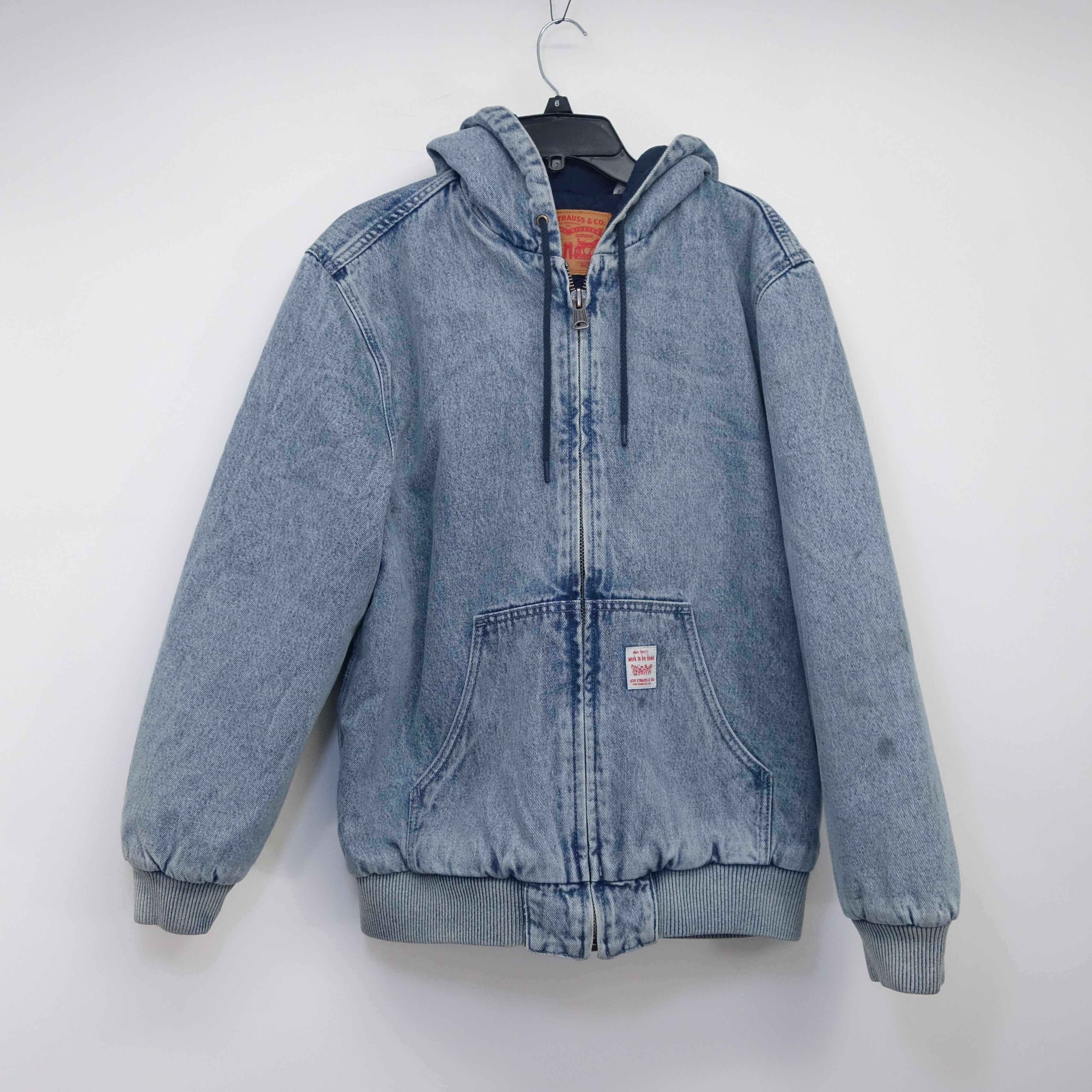 image of Levis x Levis Vintage Clothing Stonewash Blue Potrero Denim Hoodie Skate Jacket Small, Men's