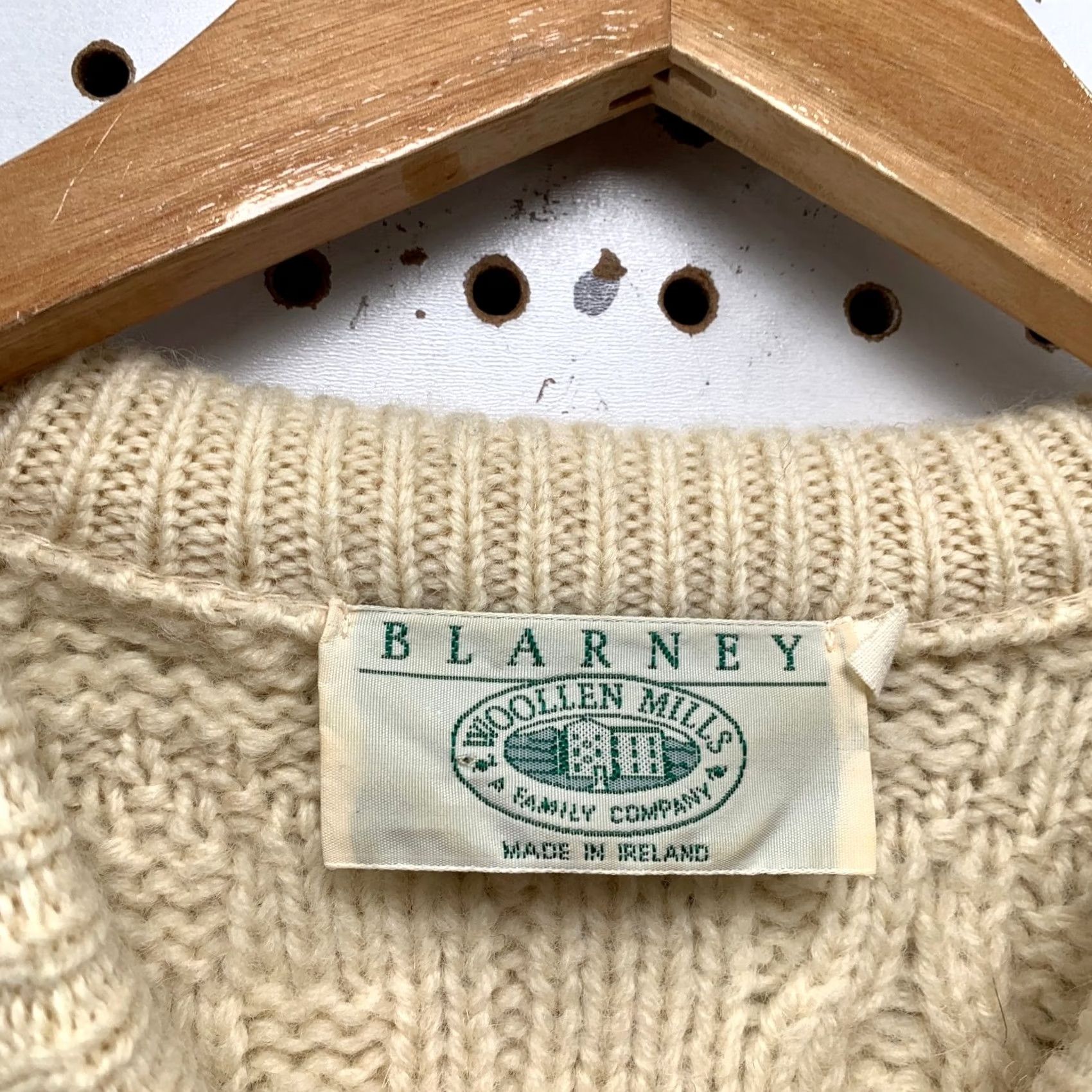 Vintage Blarney Woolen Mills Wool Knit Sweater Mens Large Thick Fisherman Knit Ireland Shirt Size US L / EU 52-54 / 3 - 5 Thumbnail
