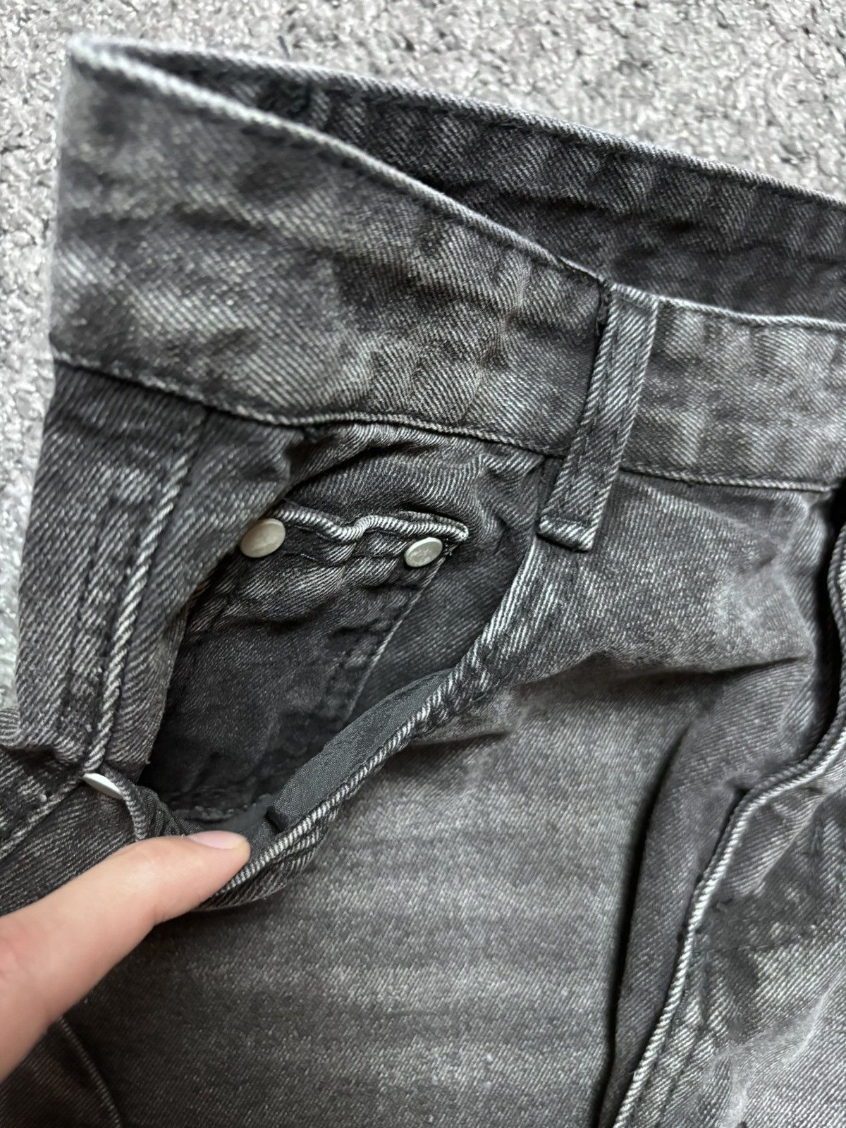Jean × Vintage Vintage abstract art brutalist rare gray baggy jeans denim Size US 33 - 11 Thumbnail