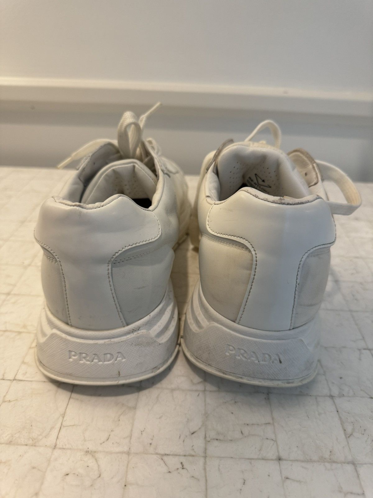Prada Prada White Prax 01 Re-Nylon and Leather sneakers Size US 10.5 / EU 43-44 - 10 Thumbnail