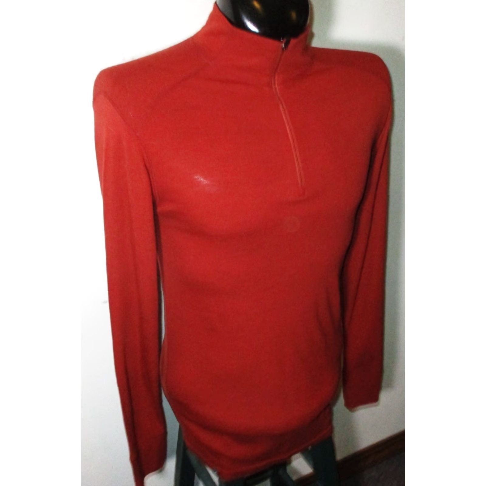 Layer 8 WOOLIES 150 Jersey 1/2 Zip Under Layer Mens XL Rust 100% Merino Wool Knit Jersey Pullover 1/2 Zip Thermal Regular Spring Fall Winter Size US XL / EU 56 / 4 - 3 Thumbnail