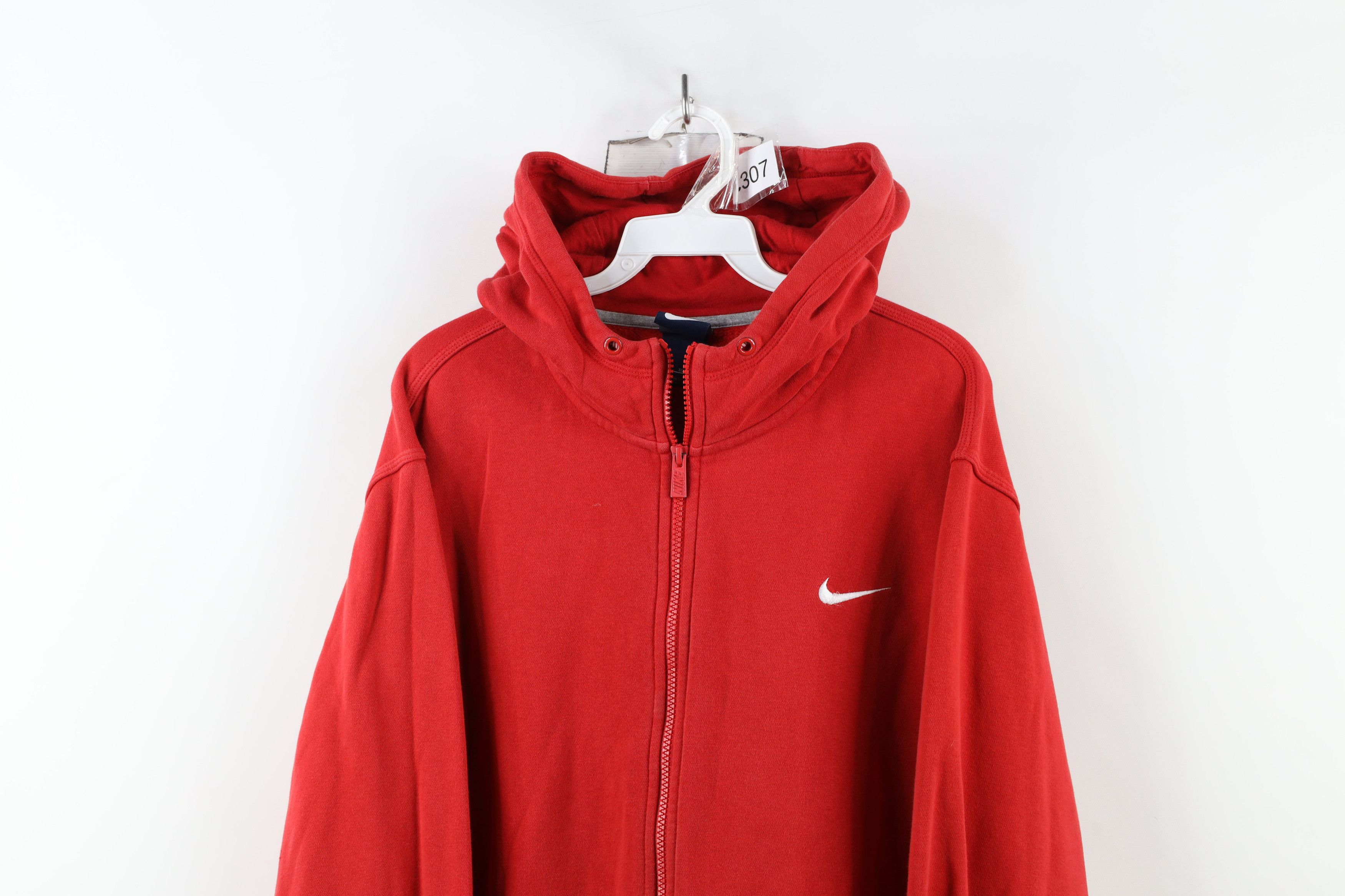Vintage Y2K Nike Scott Mini Swoosh Full Zip Hoodie Red