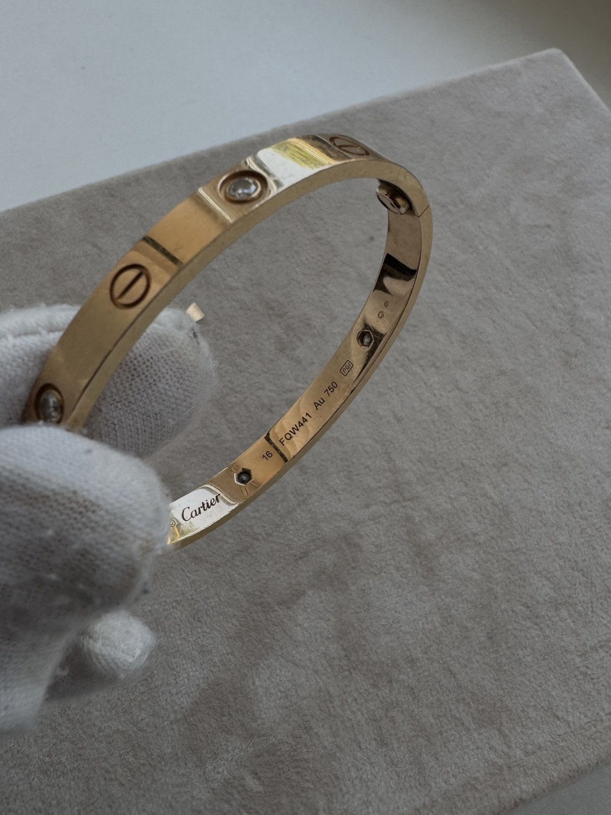 Cartier Cartier Love Bracelet 4 Diamonds Size ONE SIZE - 4 Thumbnail
