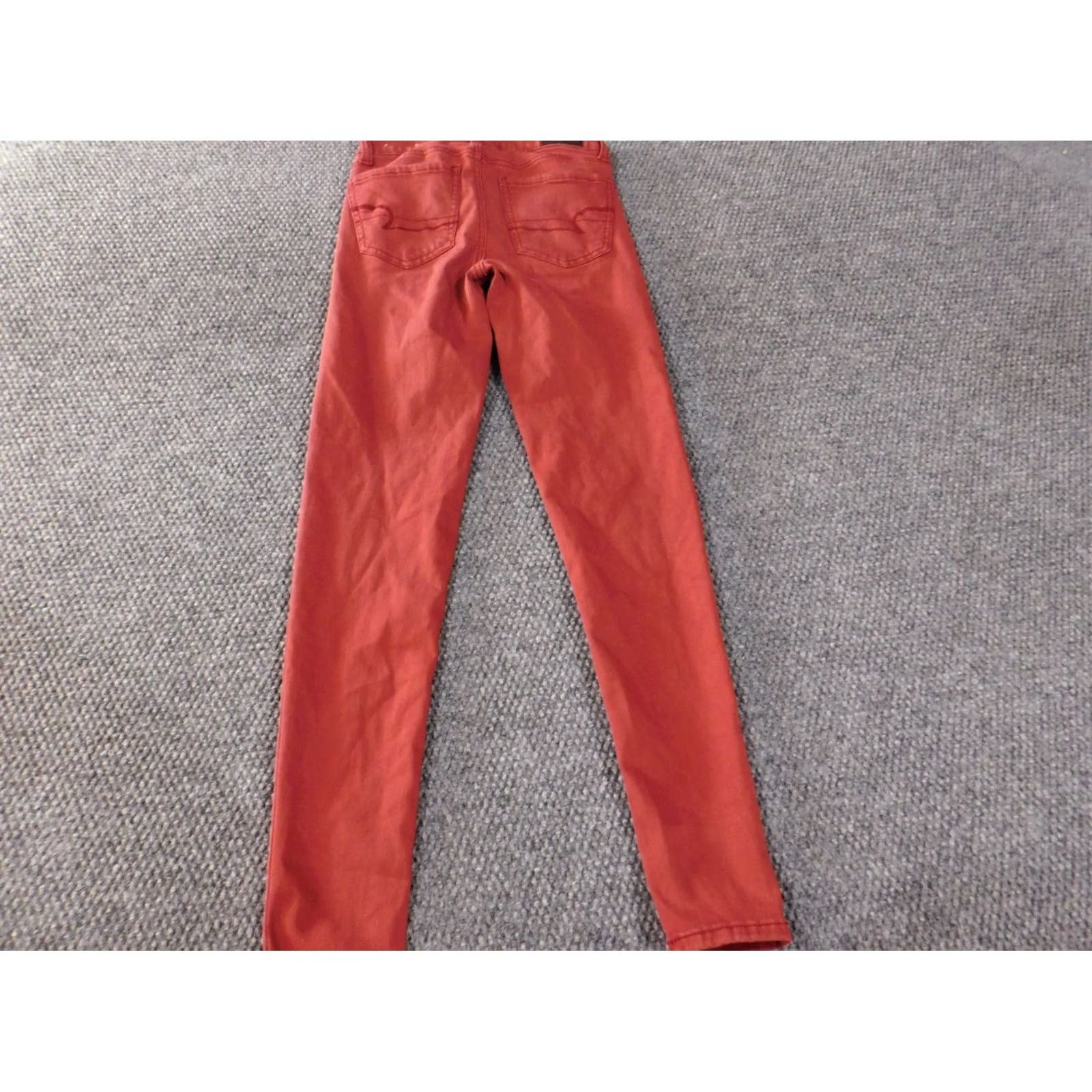 American Eagle Outfitters American Eagle Outfitters Jeans Jegging Red Womens 0 Stretch Denim Dark 28in Inseam Mid Rise Regular Life: Classic N/A Size 25" / US 0 / IT 36 - 7 Thumbnail