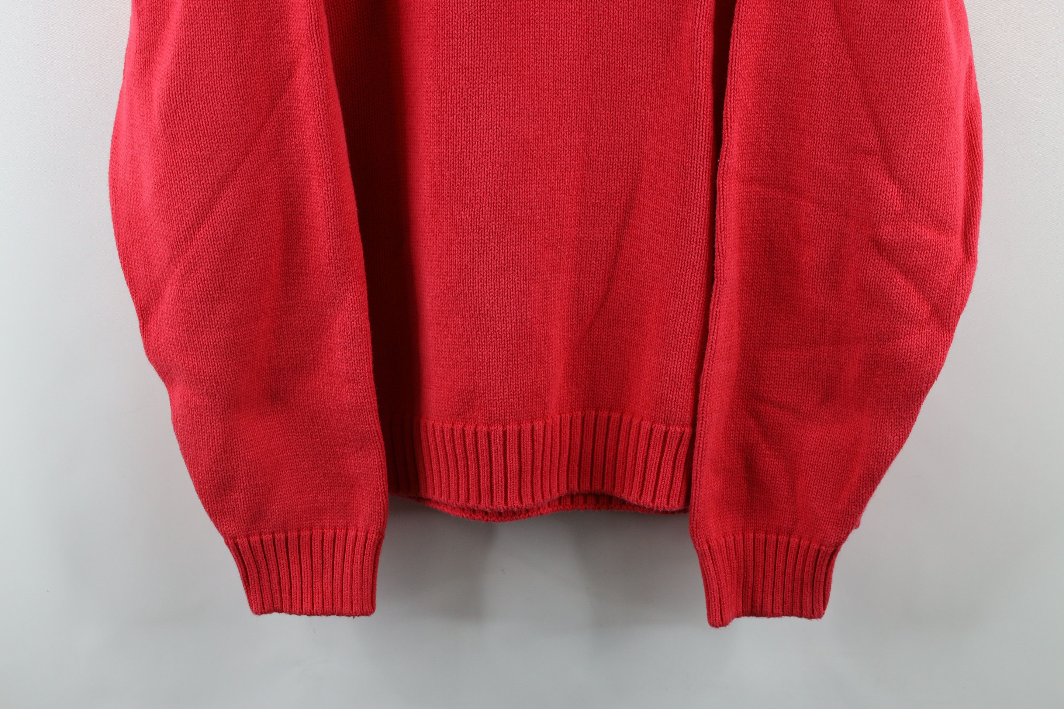 Lands' End × Vintage Vintage 90s Lands End Cotton Knit Crewneck Sweater Red USA Size US XL / EU 56 / 4 - 3 Thumbnail